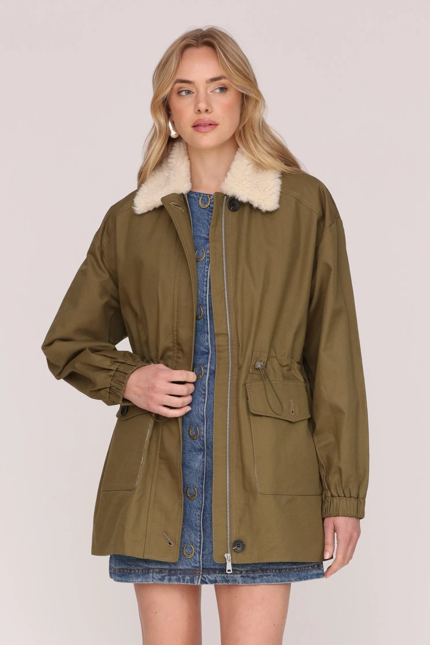 Faux Fur Collared Cotton Parka sold by Avec Les Filles product image thumbnail 3