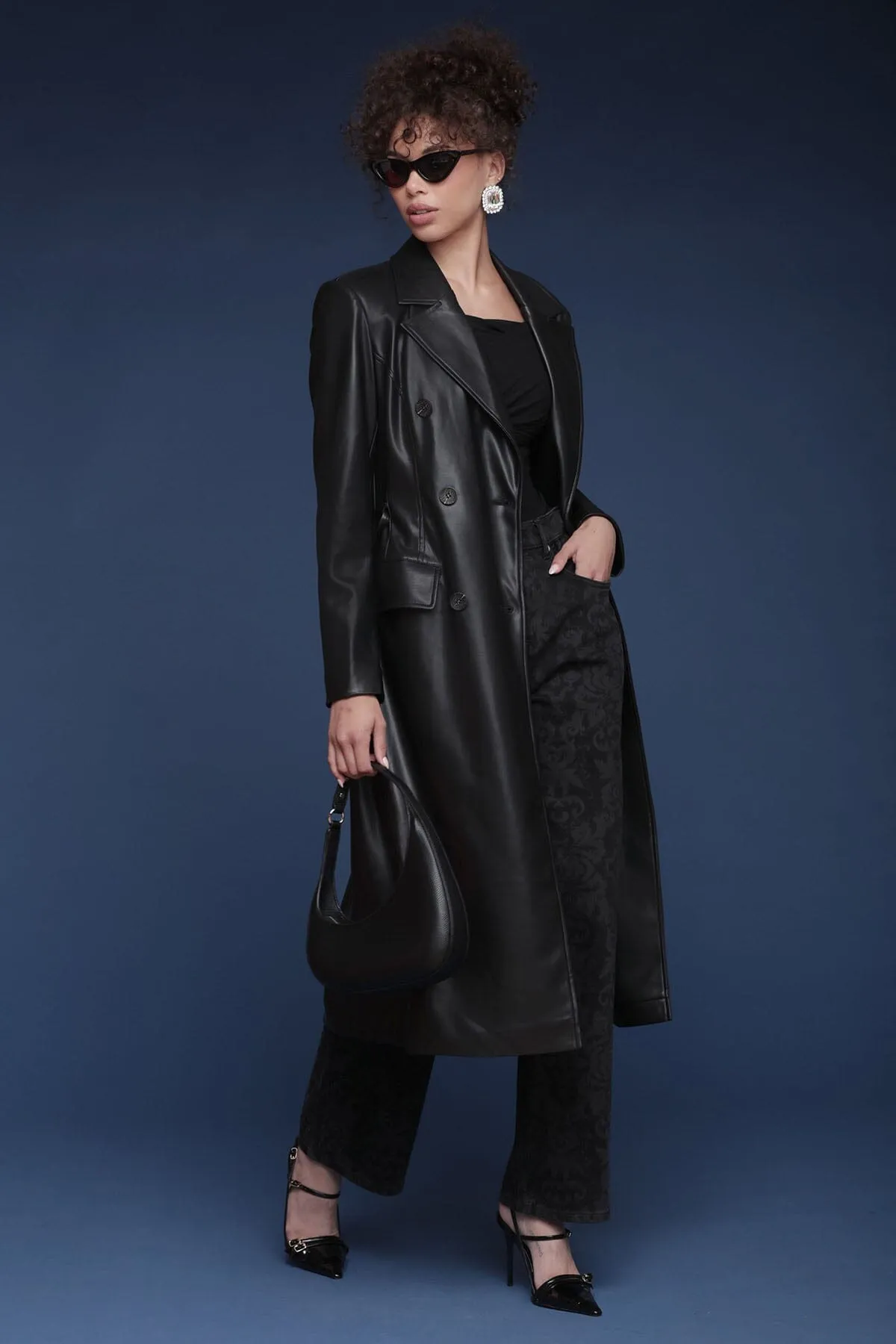 Belted Faux-Ever Leather™ Trench Coat sold by Avec Les Filles