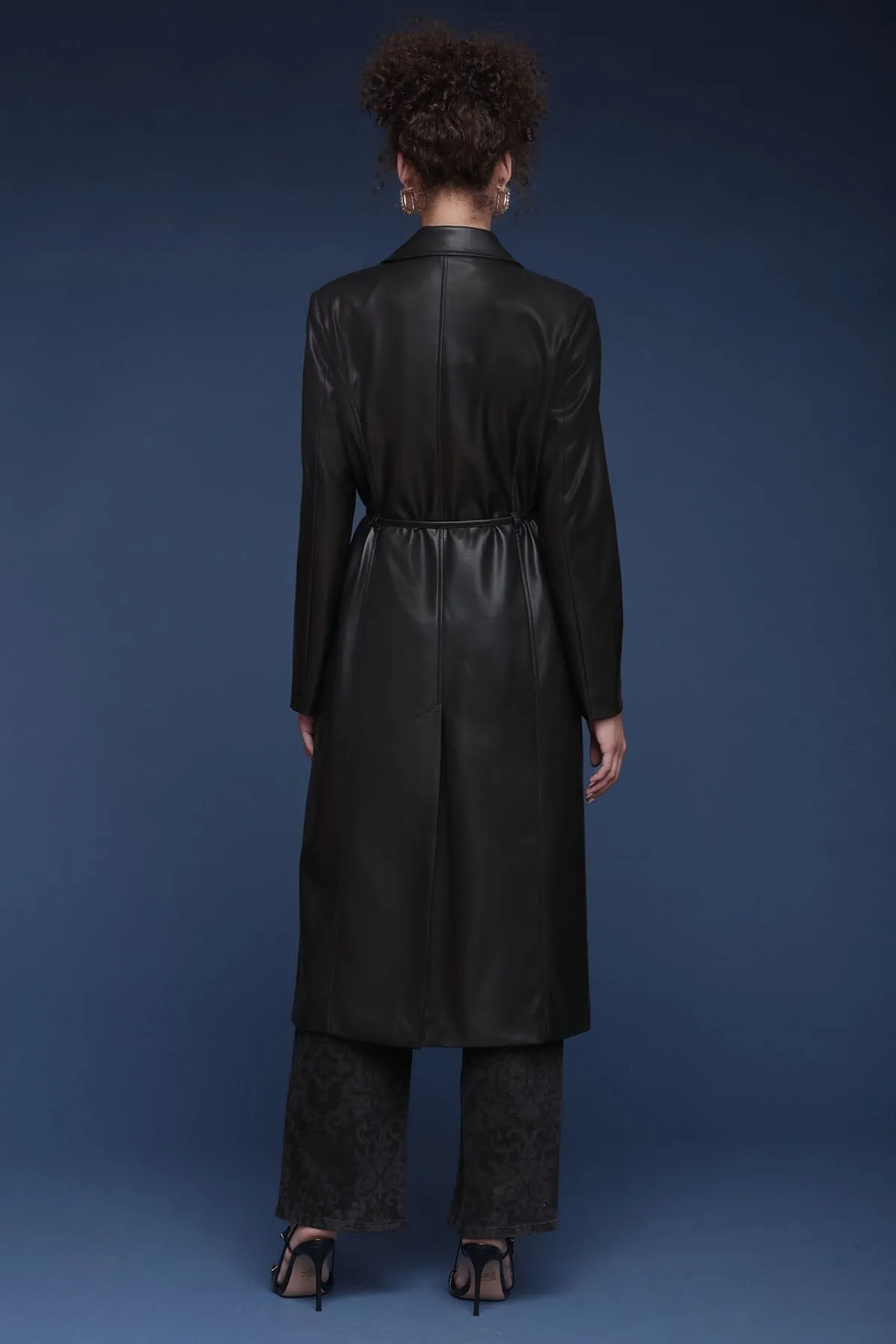 Belted Faux-Ever Leather™ Trench Coat sold by Avec Les Filles product image thumbnail 5
