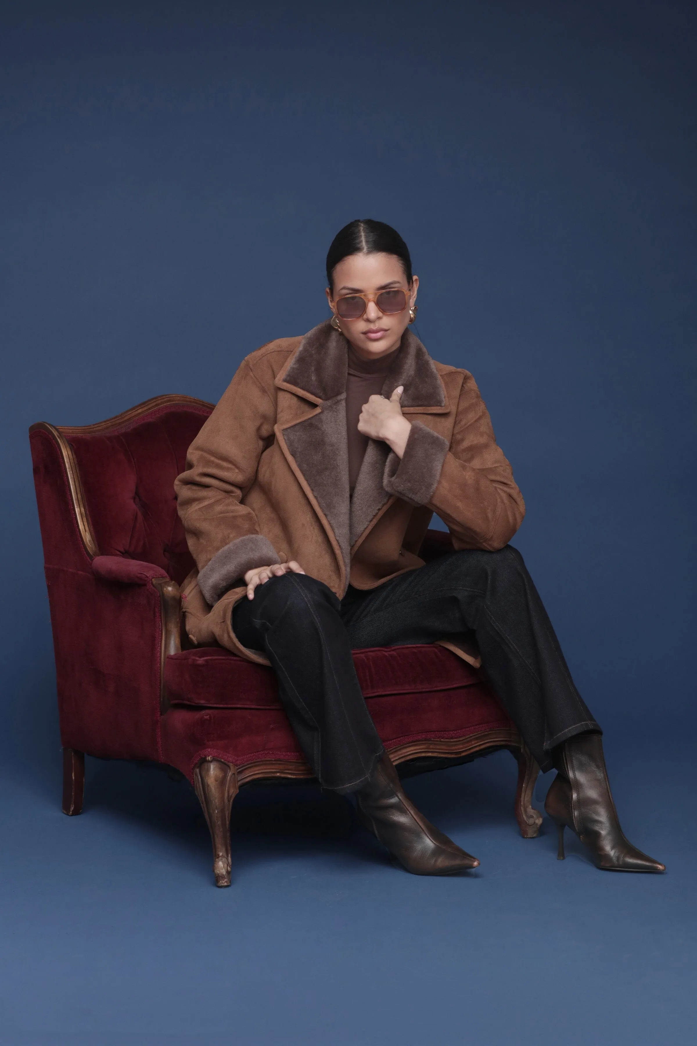 Faux Shearling Relaxed Peacoat sold by Avec Les Filles product image thumbnail 2