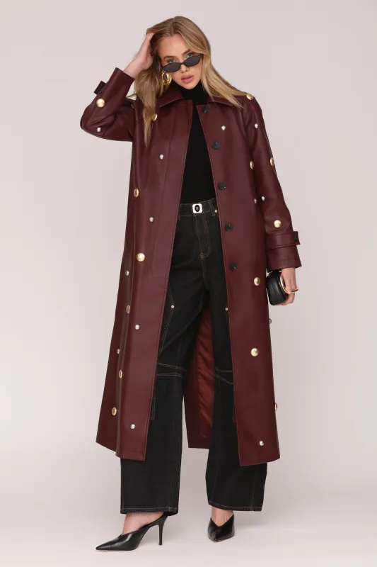 Studded Faux-Ever Leather™ Trench Coat made by Avec Les Filles