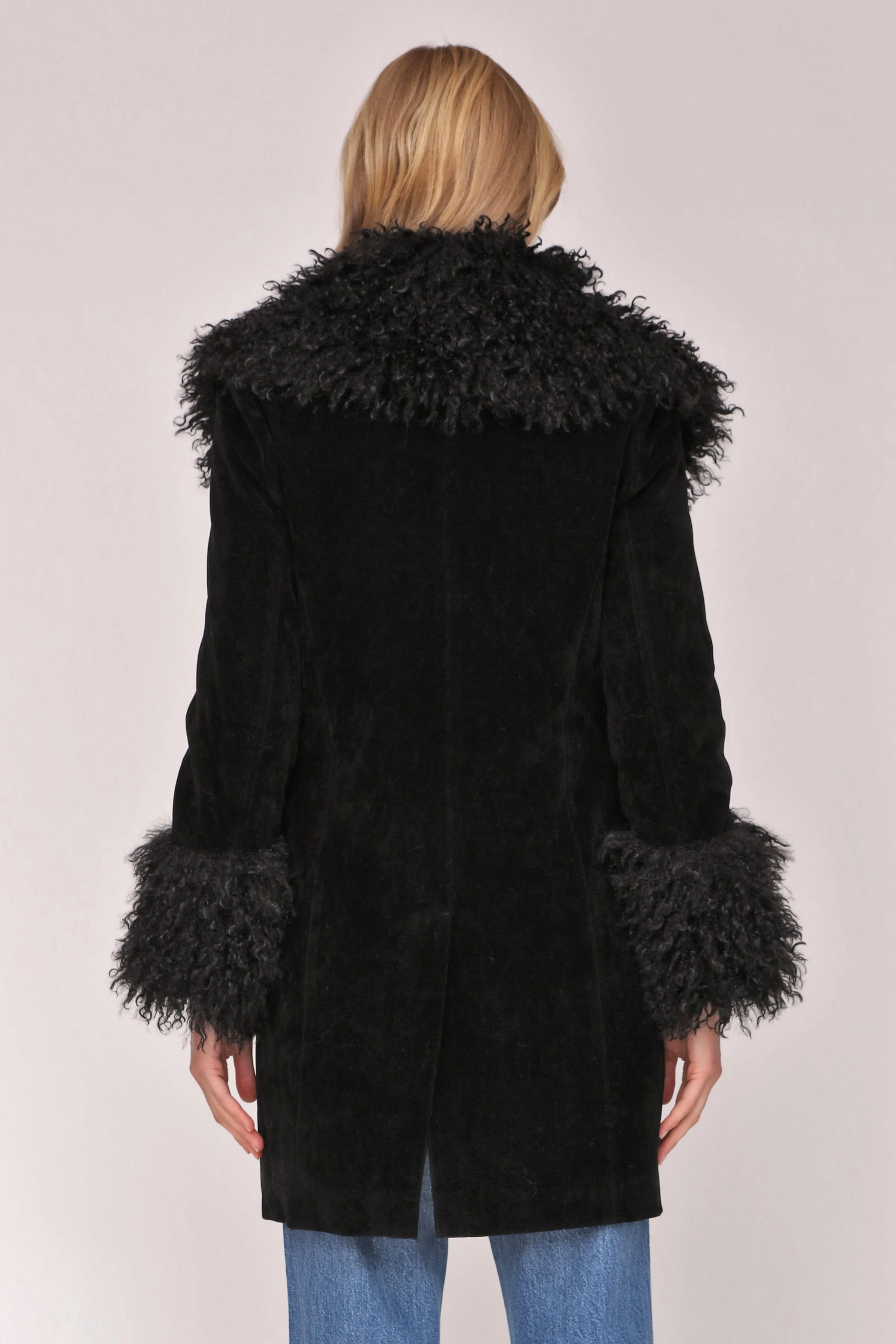 Mongolian Faux Fur Trimmed Faux Suede Coat sold by Avec Les Filles product image thumbnail 5