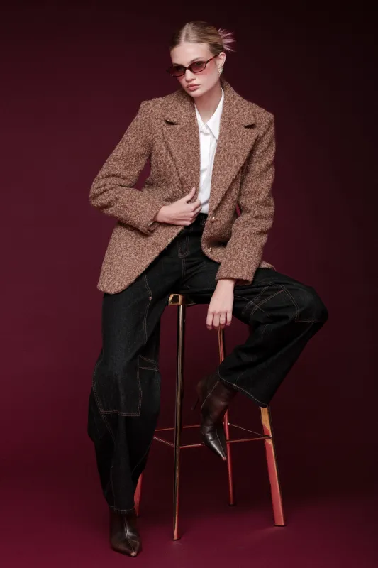 Textured Faux Mohair Blazer sold by Avec Les Filles