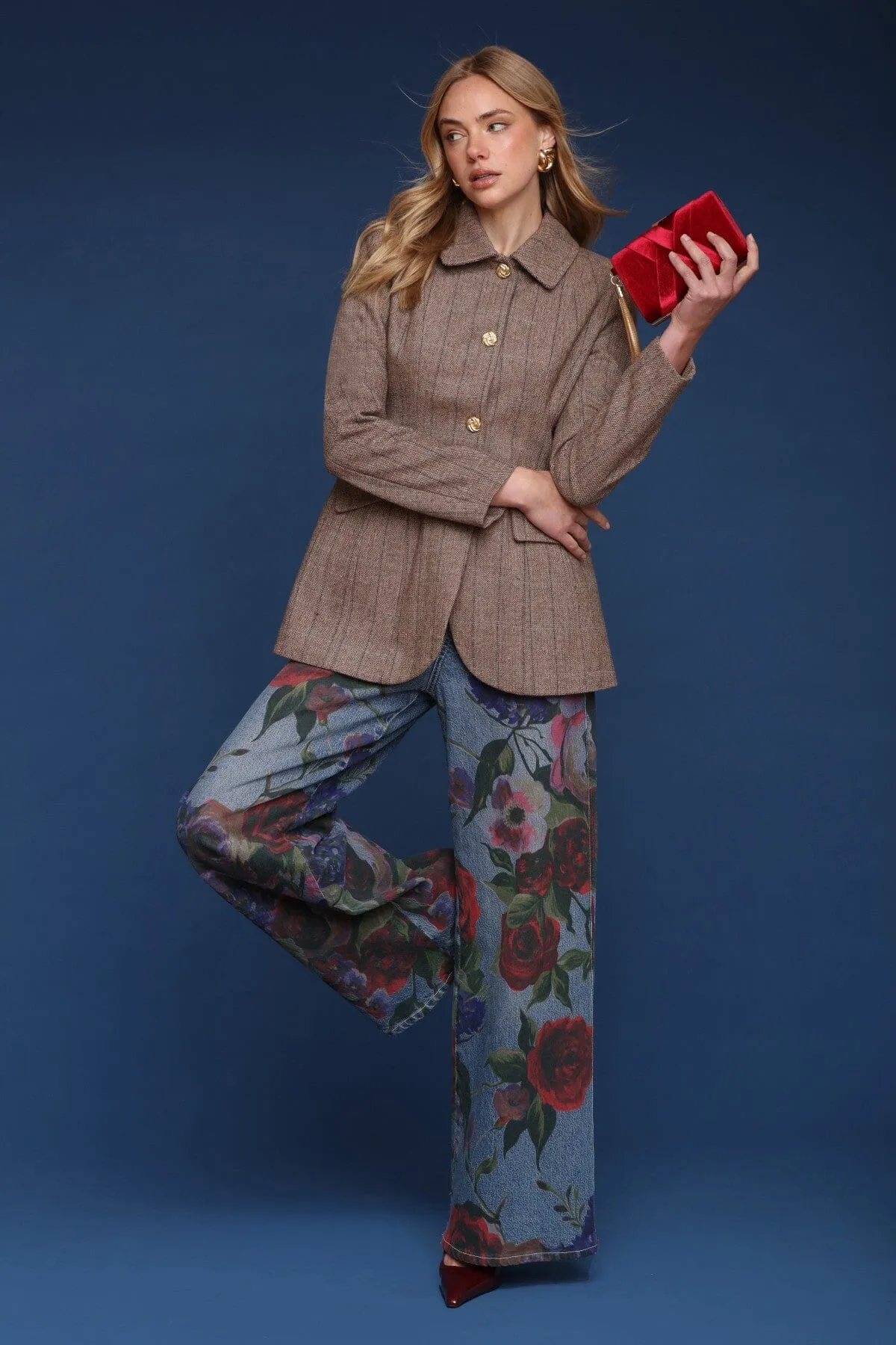 Wool Blend Tweed Hourglass Blazer sold by Avec Les Filles product image thumbnail 3