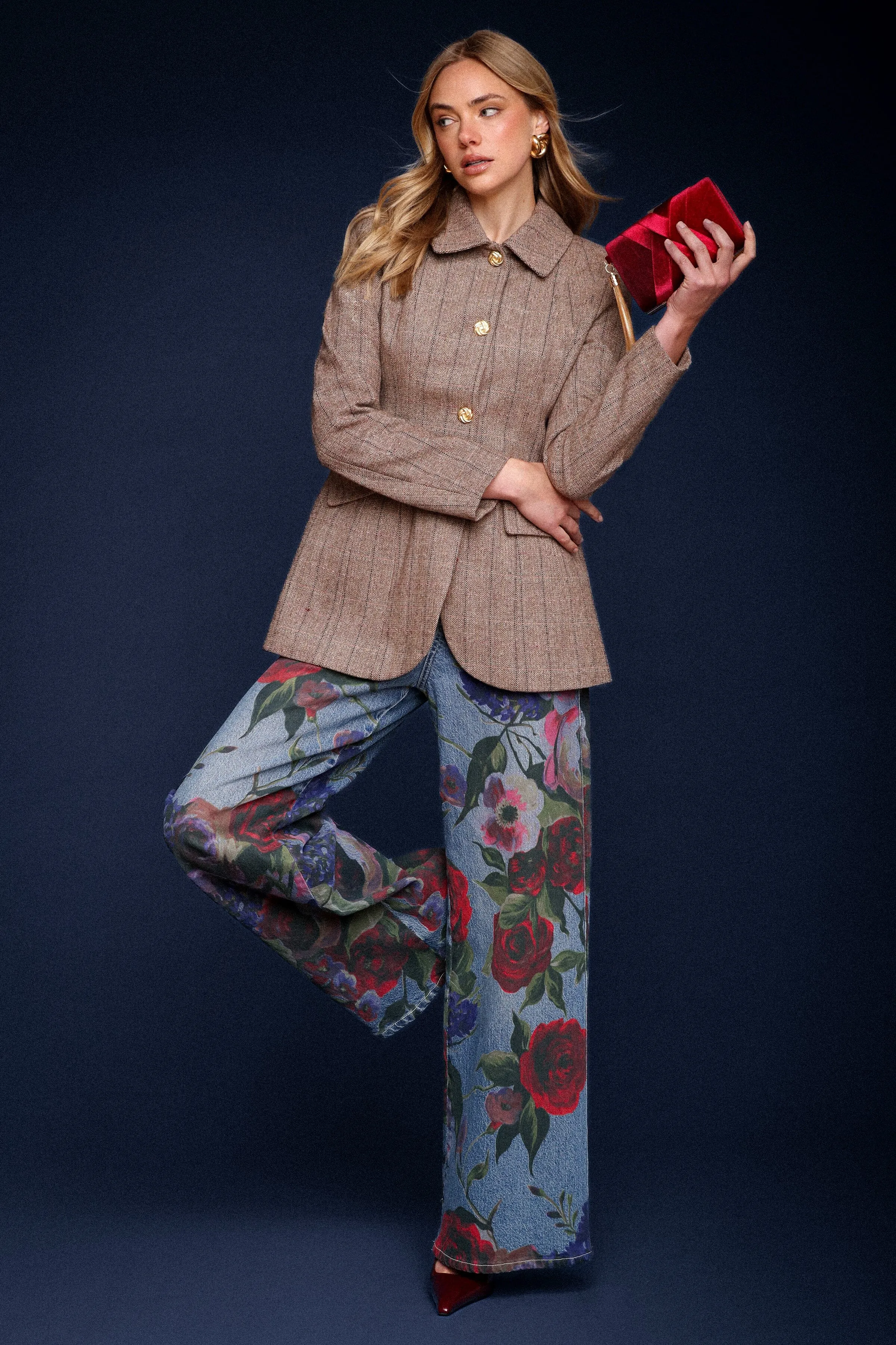 Wool Blend Tweed Hourglass Blazer sold by Avec Les Filles