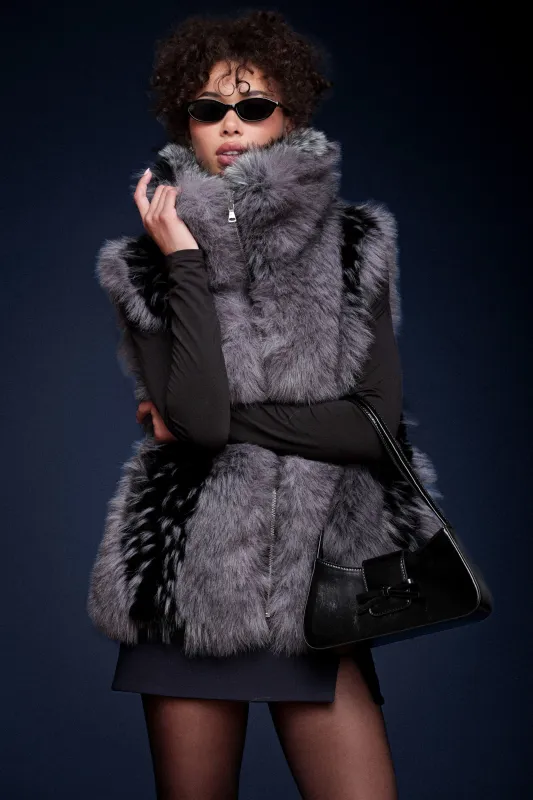 Luxe Faux Fur Envelope Collar Vest sold by Avec Les Filles