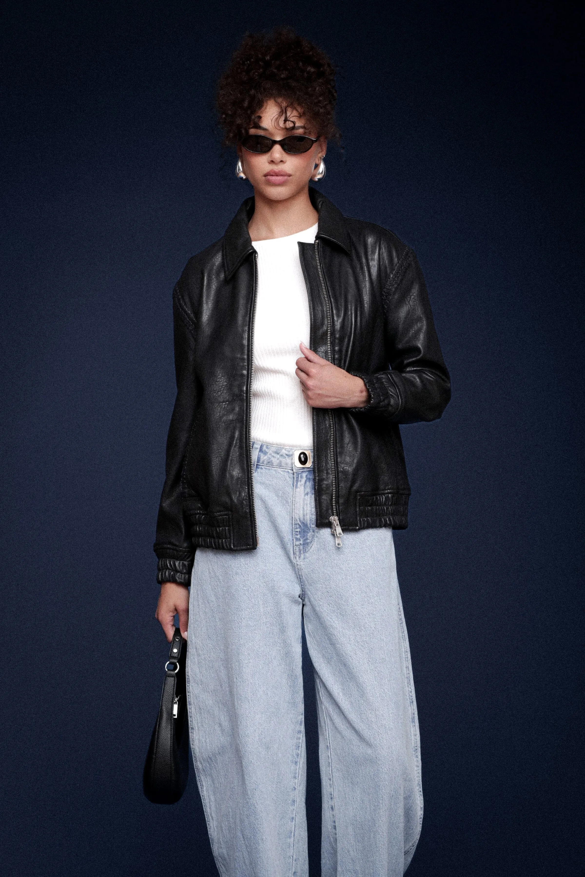 Genuine Leather Aviator Jacket sold by Avec Les Filles