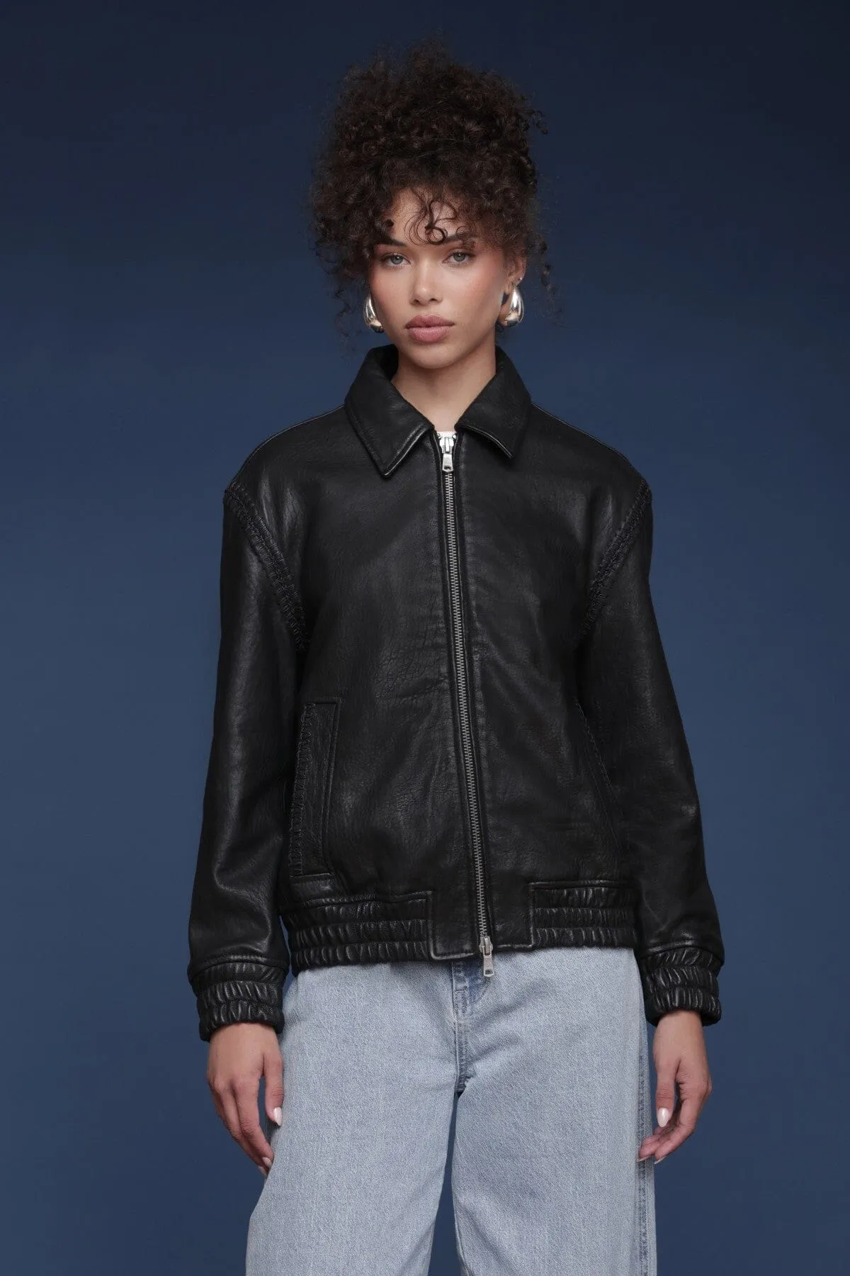 Genuine Leather Aviator Jacket sold by Avec Les Filles product image thumbnail 5