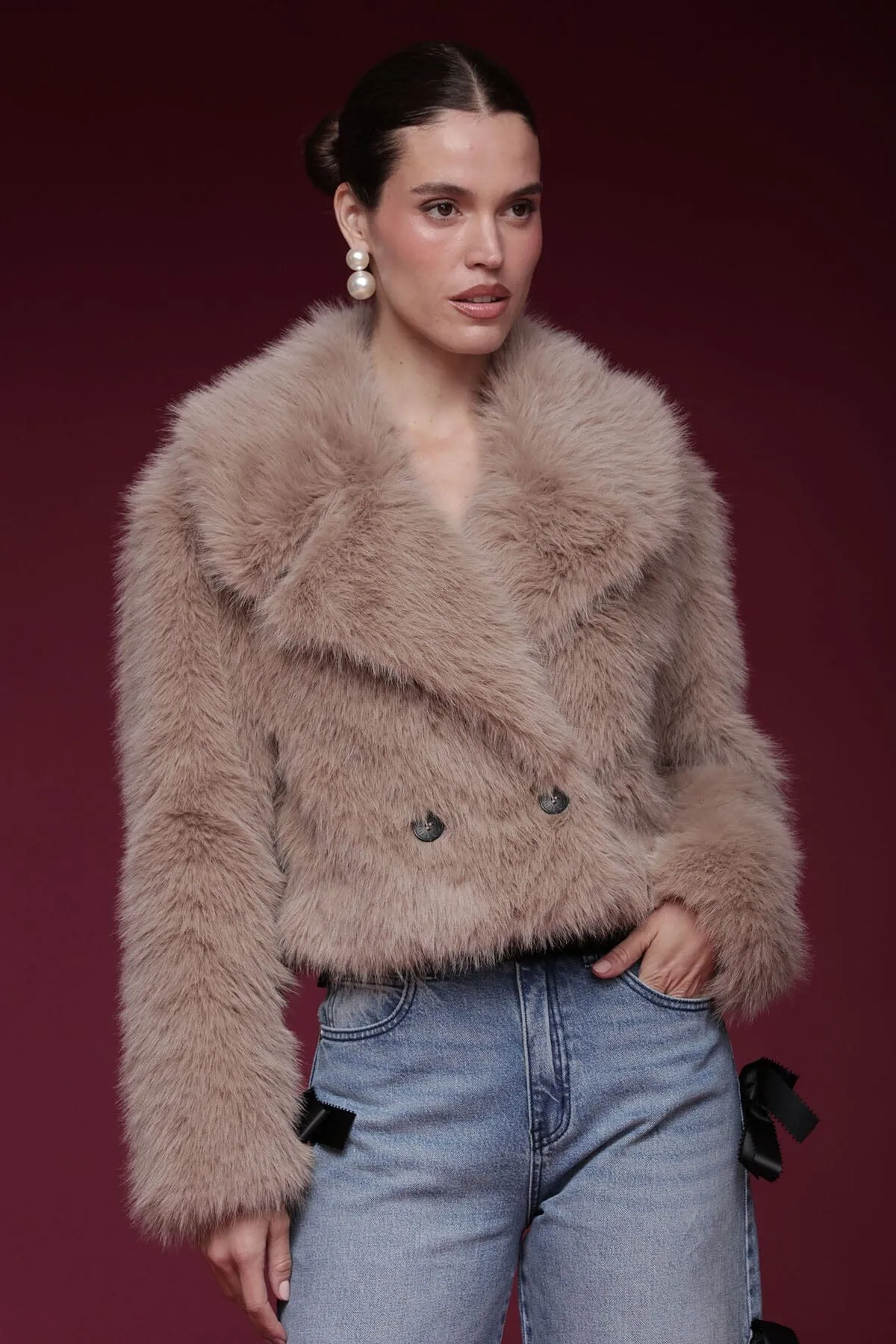 Faux Fur Cropped Coat sold by Avec Les Filles product image thumbnail 4