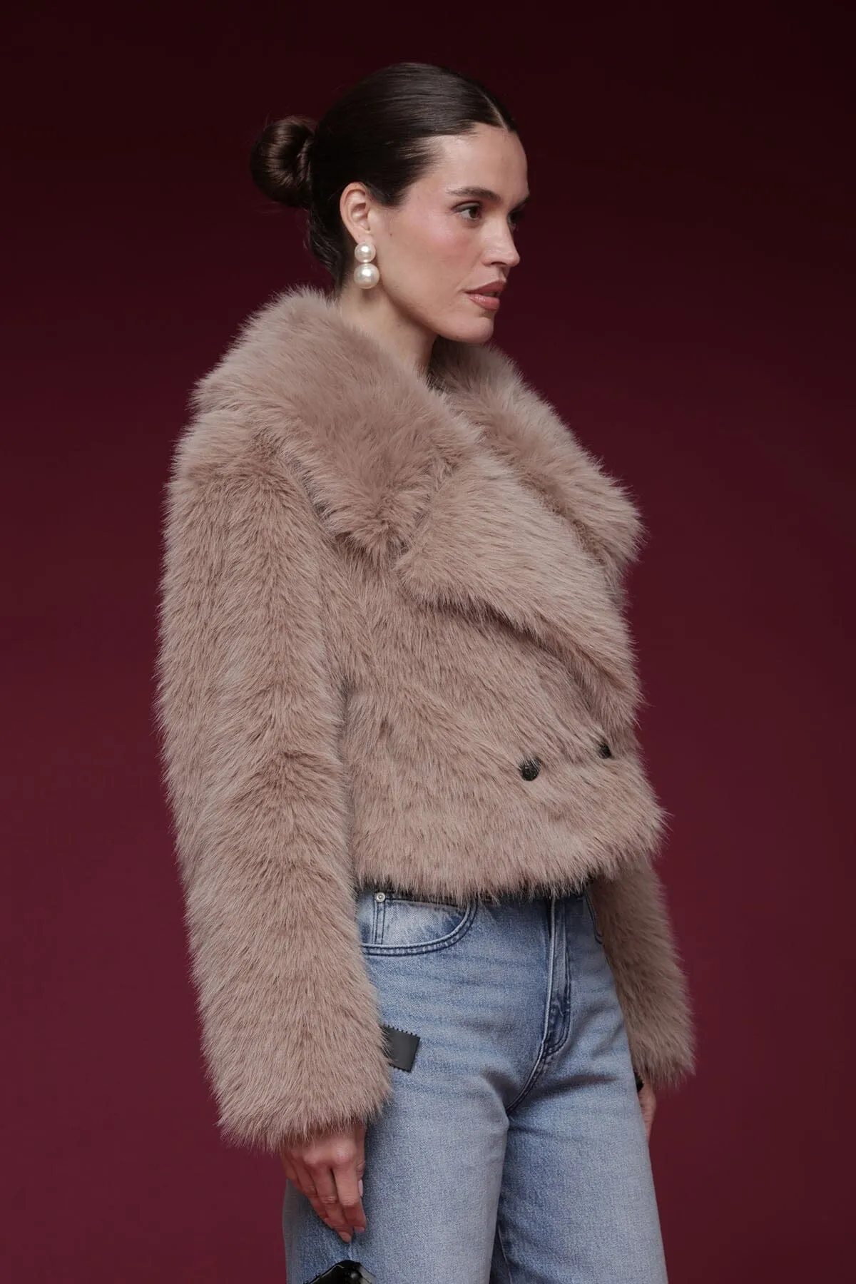 Faux Fur Cropped Coat sold by Avec Les Filles product image thumbnail 5