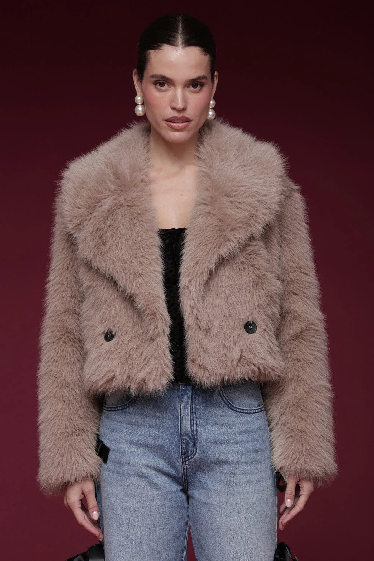 Faux Fur Cropped Coat sold by Avec Les Filles product image thumbnail 3