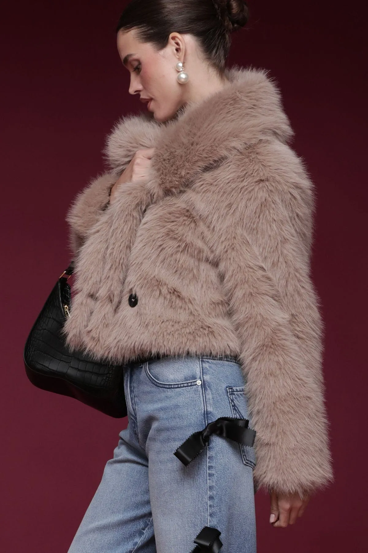 Faux Fur Cropped Coat sold by Avec Les Filles product image thumbnail 2