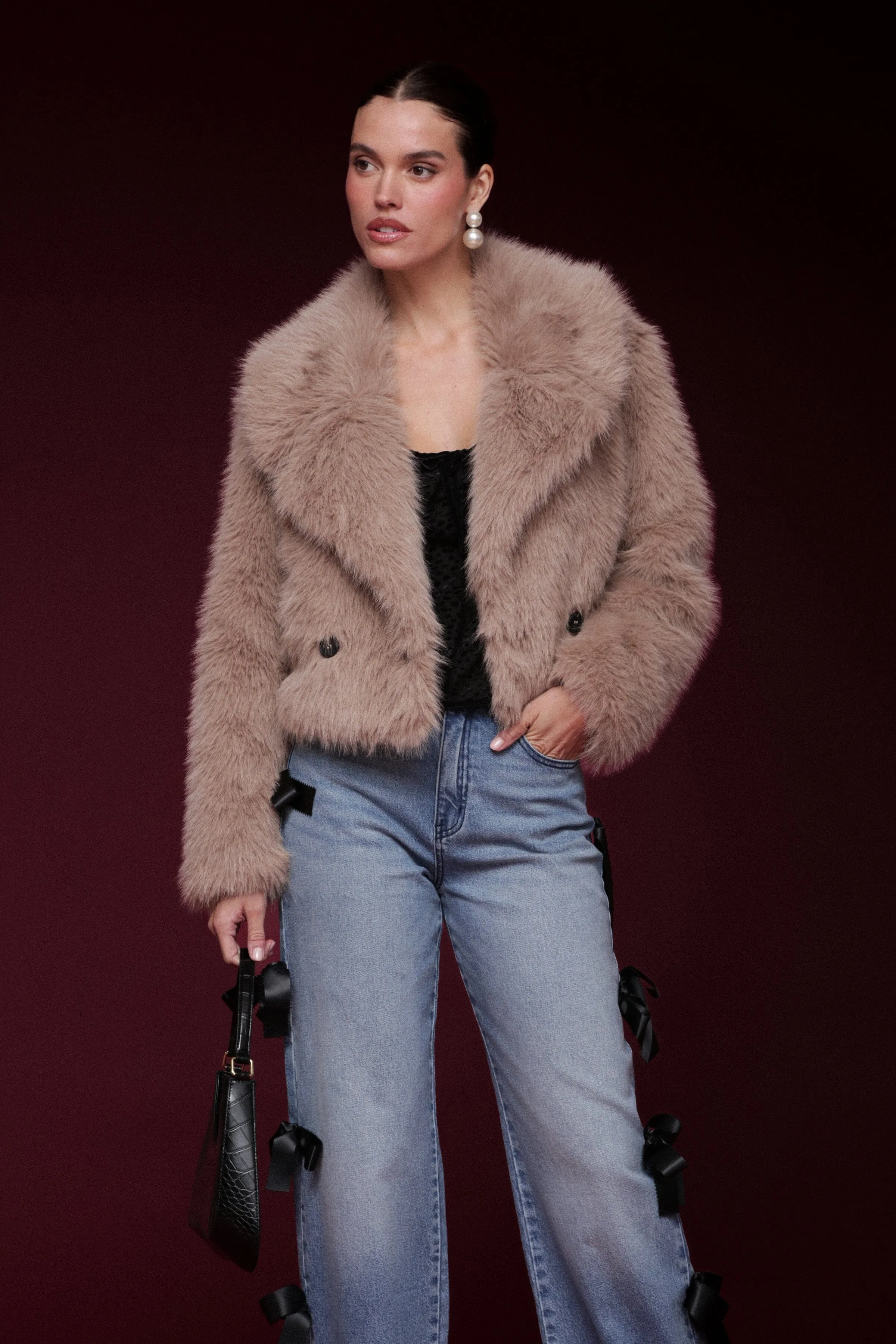 Faux Fur Cropped Coat sold by Avec Les Filles
