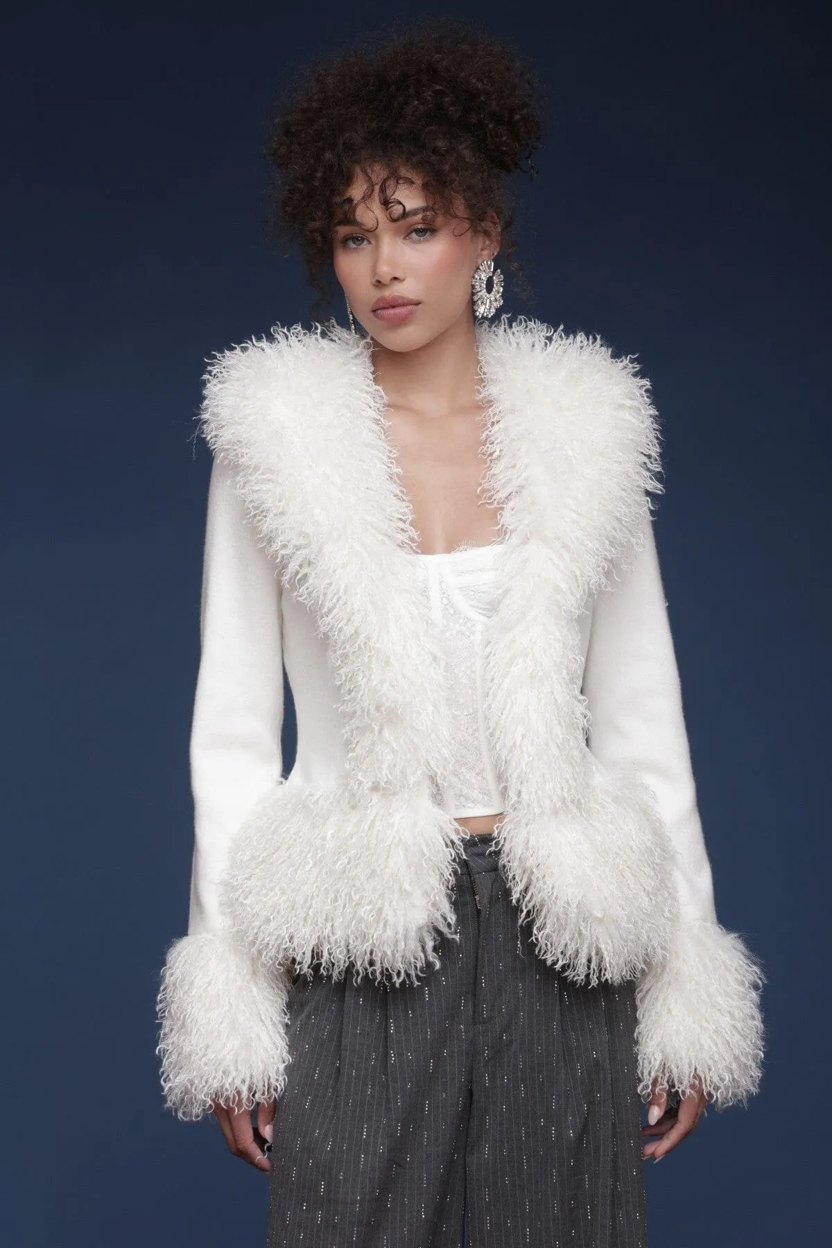Faux Fur Trimmed Cardigan sold by Avec Les Filles product image thumbnail 3