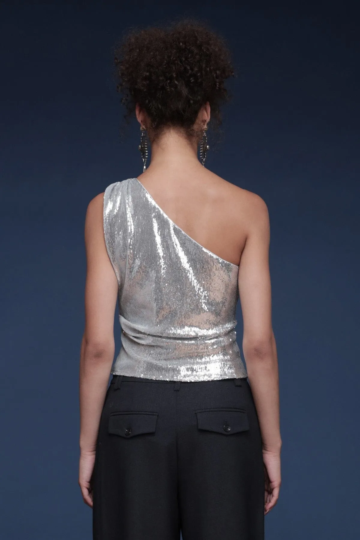 One Shoulder Sequin Ruched Top sold by Avec Les Filles product image thumbnail 5