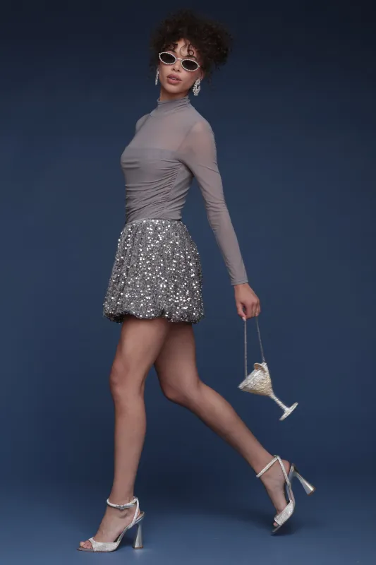 Sequin Bubble Mini Skirt sold by Avec Les Filles