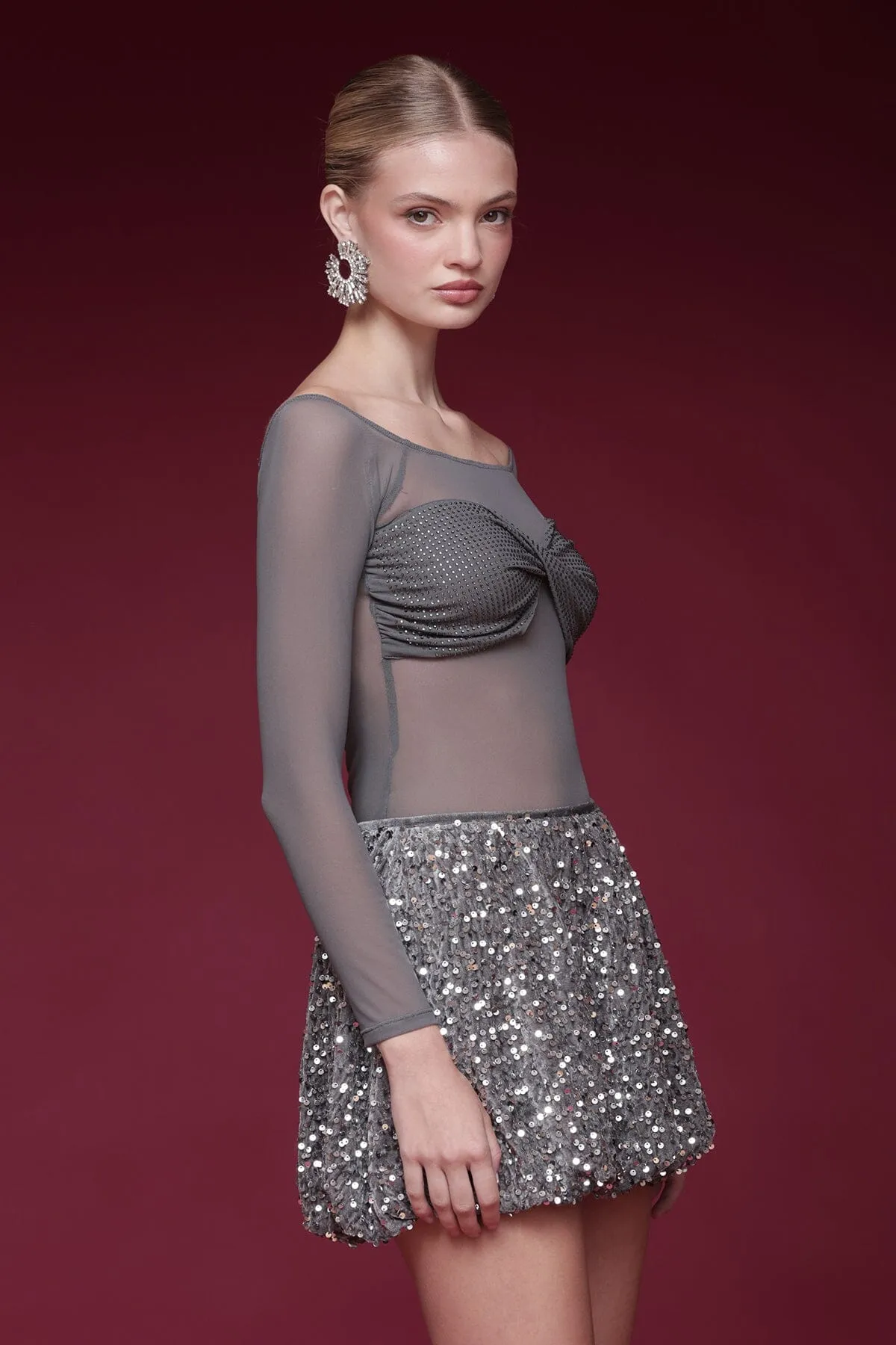 Sheer Mesh Bandeau Top sold by Avec Les Filles product image thumbnail 4