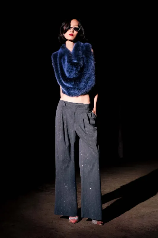 Crystal Pinstripe Wide Leg Trouser sold by Avec Les Filles