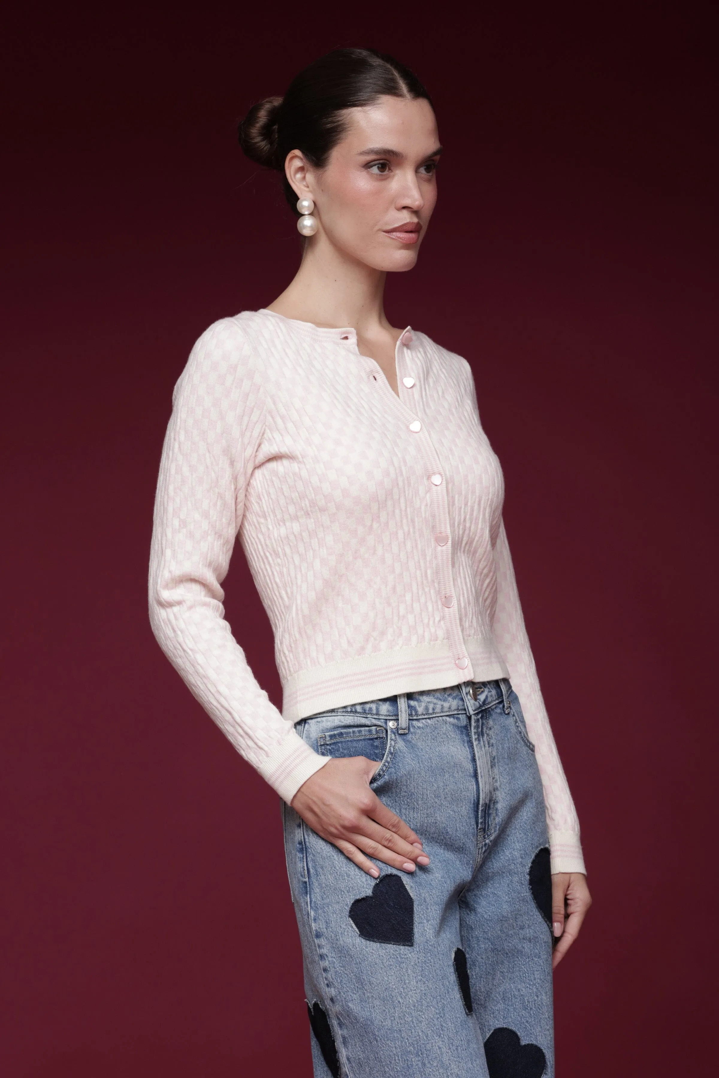 Checkered Cardigan & Tank Top Set sold by Avec Les Filles product image thumbnail 5