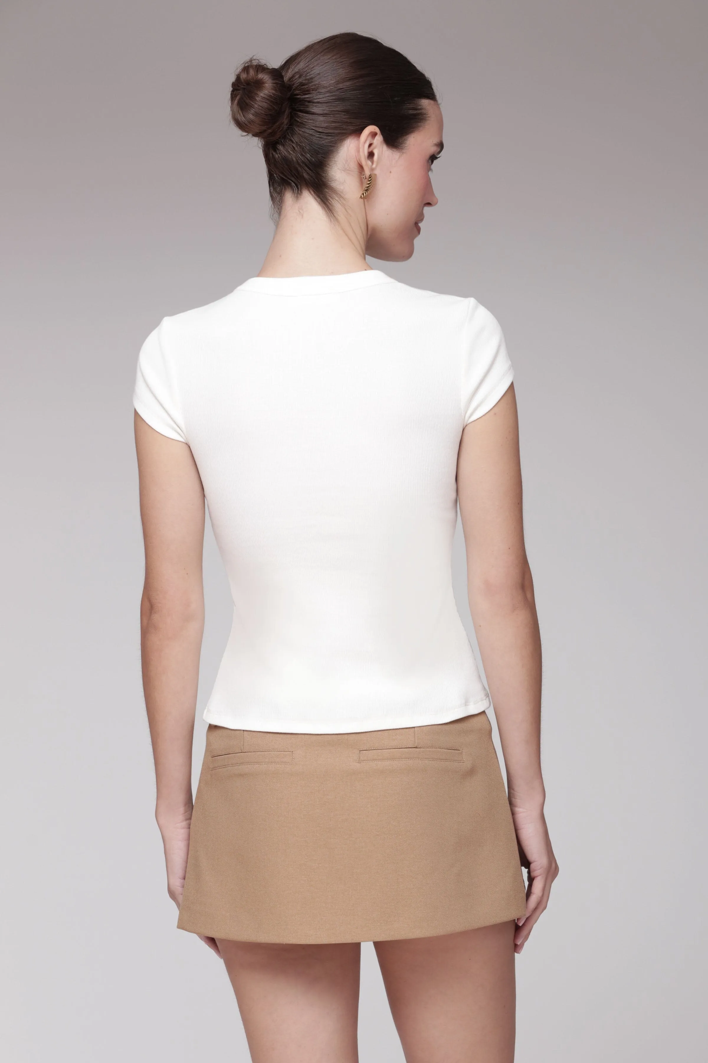 Flower Button Cotton T-Shirt sold by Avec Les Filles product image thumbnail 5