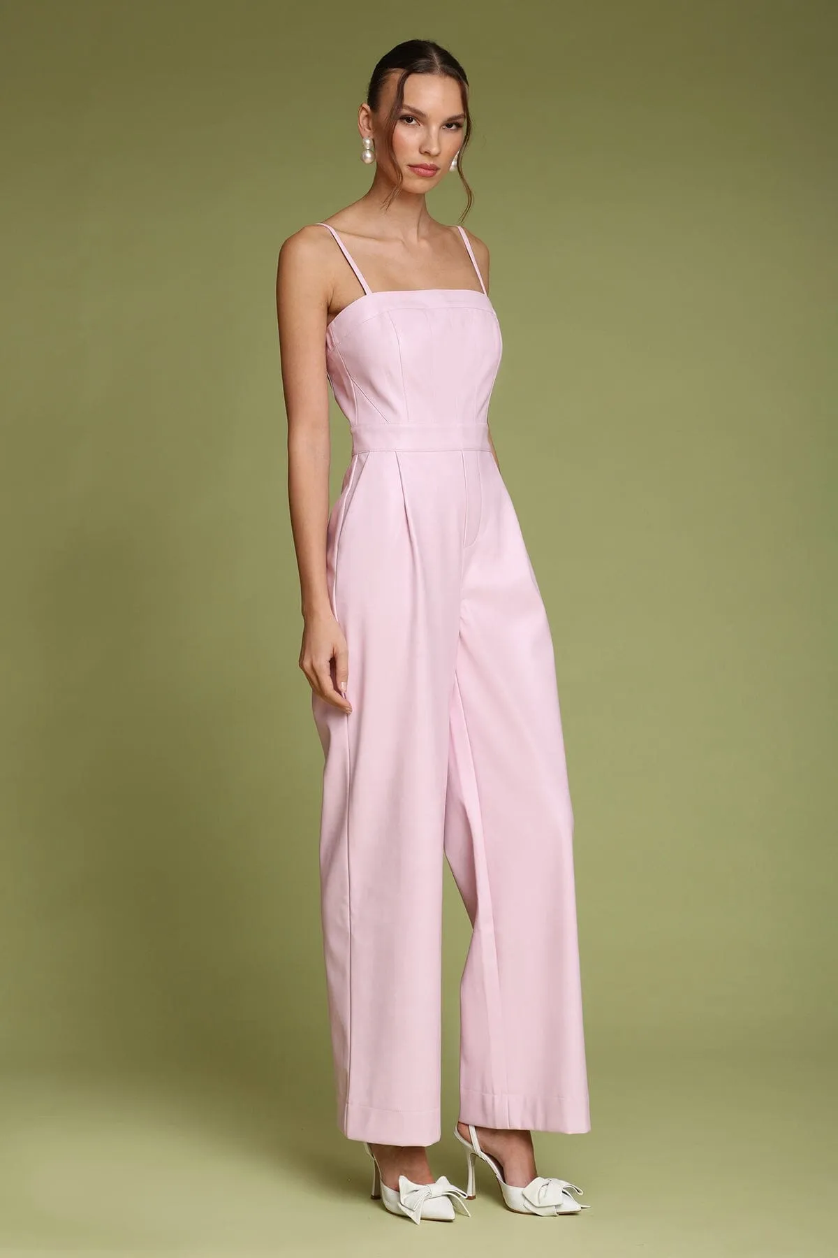 Faux-Ever Leather™ Wide Leg Jumpsuit sold by Avec Les Filles product image thumbnail 4