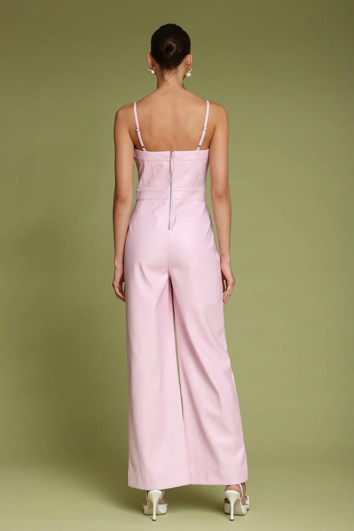 Faux-Ever Leather™ Wide Leg Jumpsuit sold by Avec Les Filles product image thumbnail 5