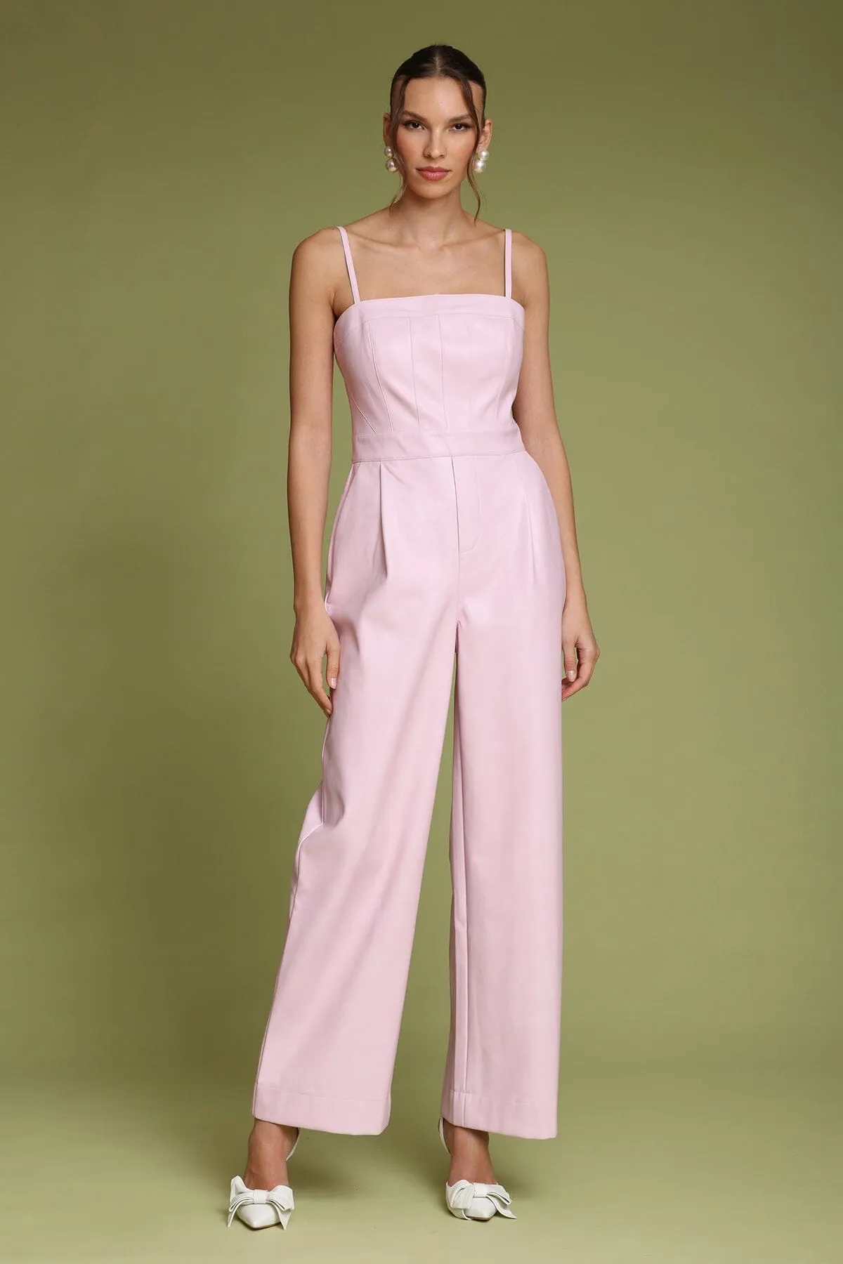 Faux-Ever Leather™ Wide Leg Jumpsuit sold by Avec Les Filles product image thumbnail 3