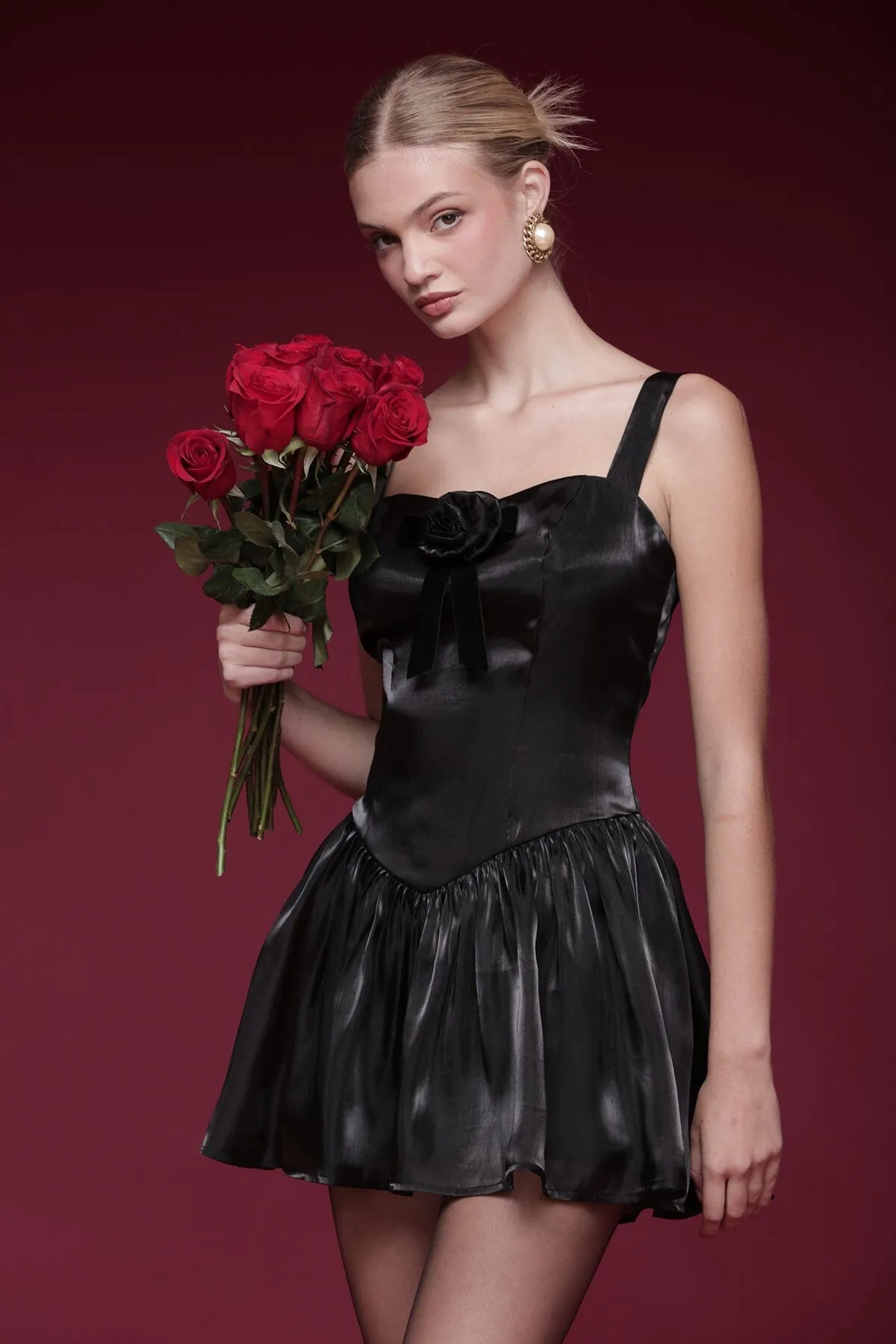 Organza Drop-Waist Mini Dress sold by Avec Les Filles