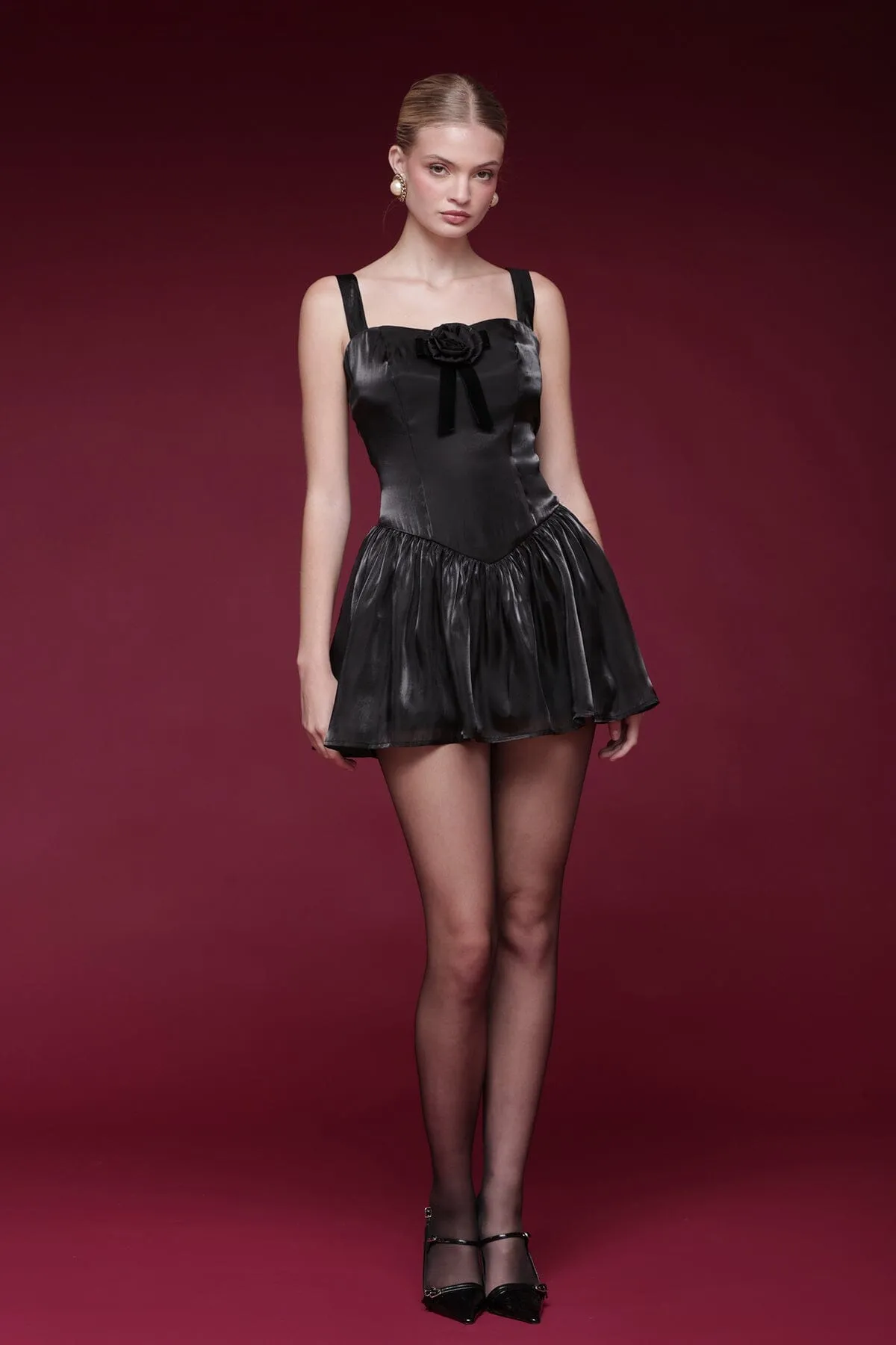 Organza Drop-Waist Mini Dress sold by Avec Les Filles product image thumbnail 3