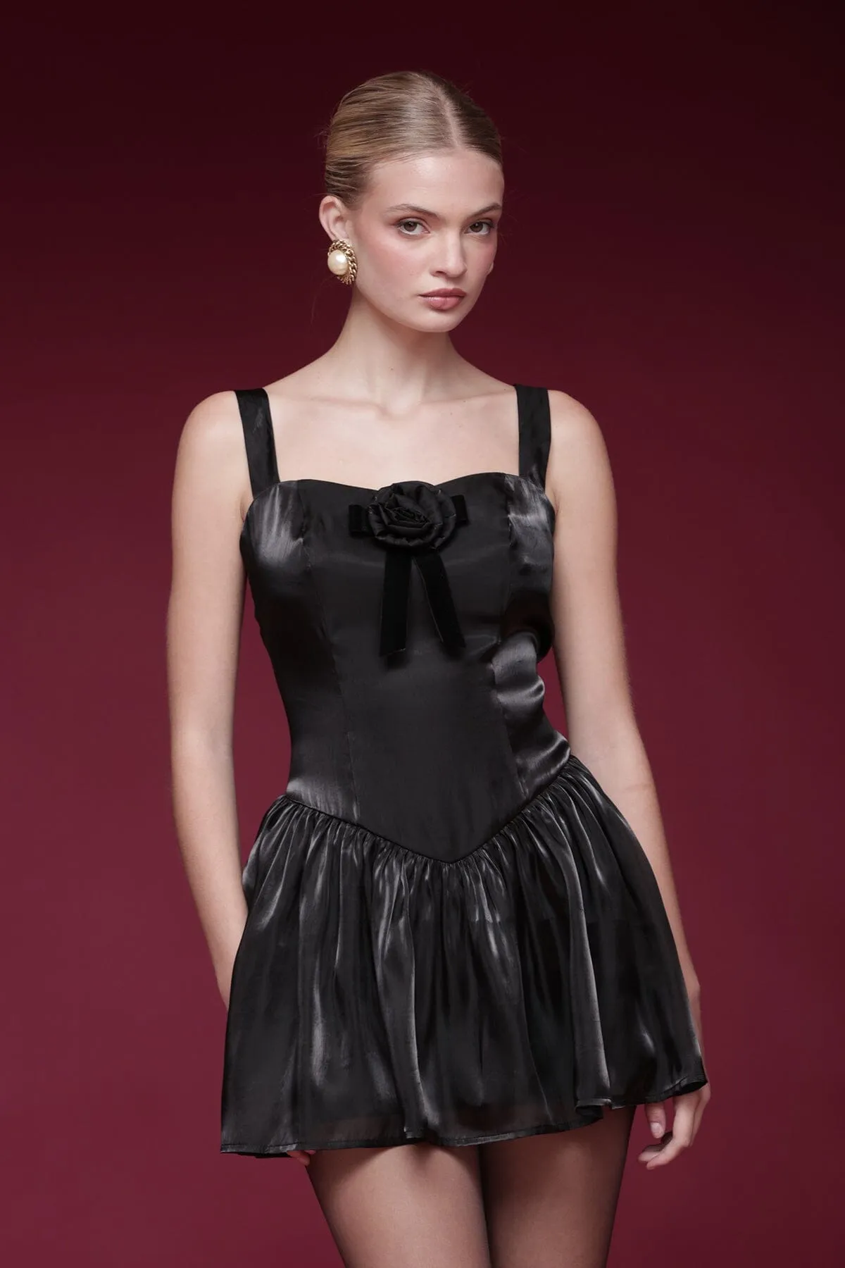 Organza Drop-Waist Mini Dress sold by Avec Les Filles product image thumbnail 4