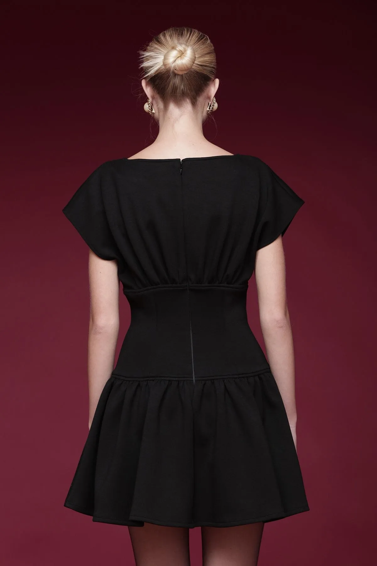 Cap Sleeve Hourglass Mini Dress sold by Avec Les Filles product image thumbnail 5