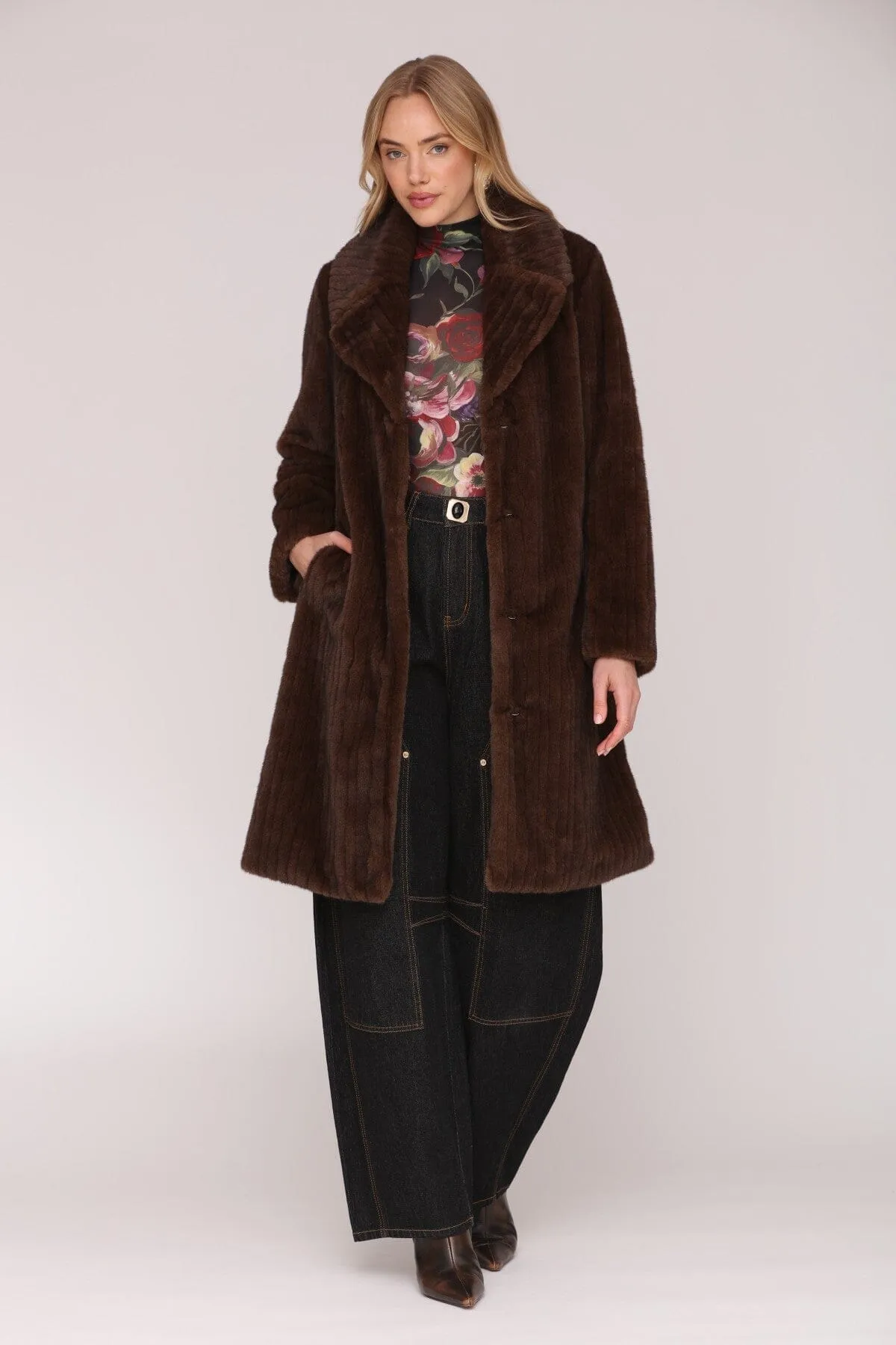 Belted Faux Fur Coat sold by Avec Les Filles product image thumbnail 2