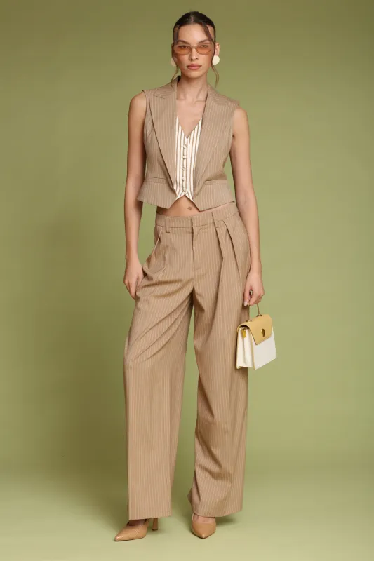 Pinstripe Wide Leg Trouser made by Avec Les Filles