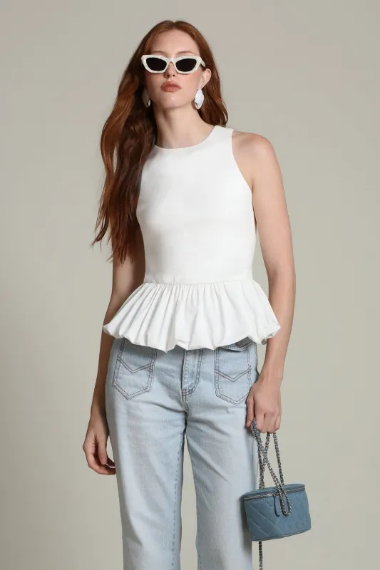 Mixed Media Peplum Tank Top sold by Avec Les Filles