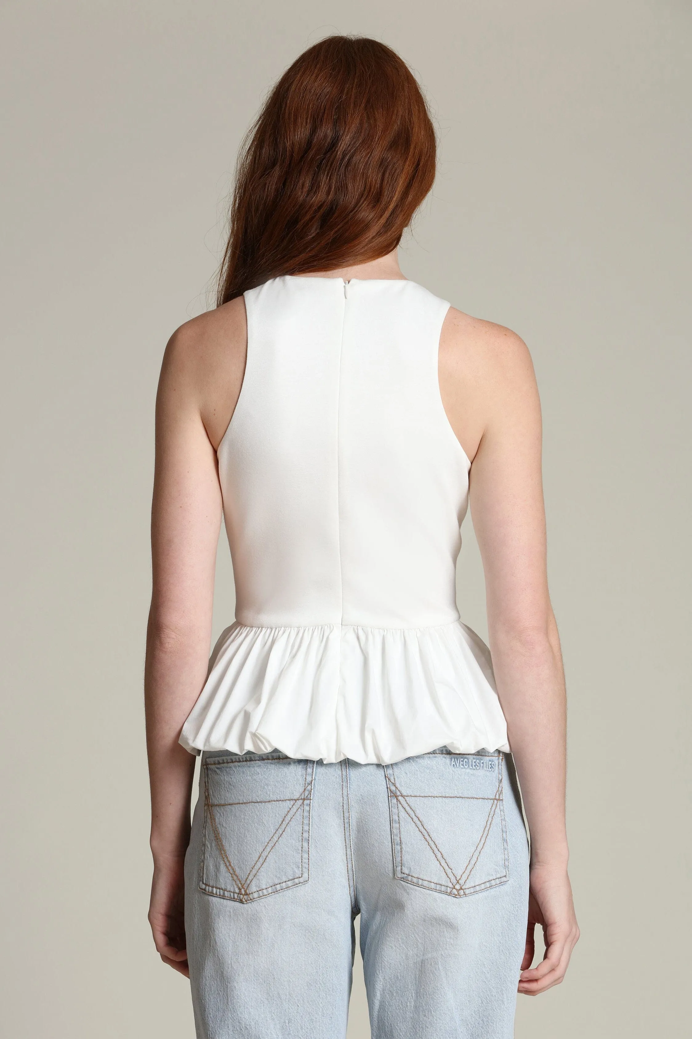 Mixed Media Peplum Tank Top sold by Avec Les Filles product image thumbnail 5