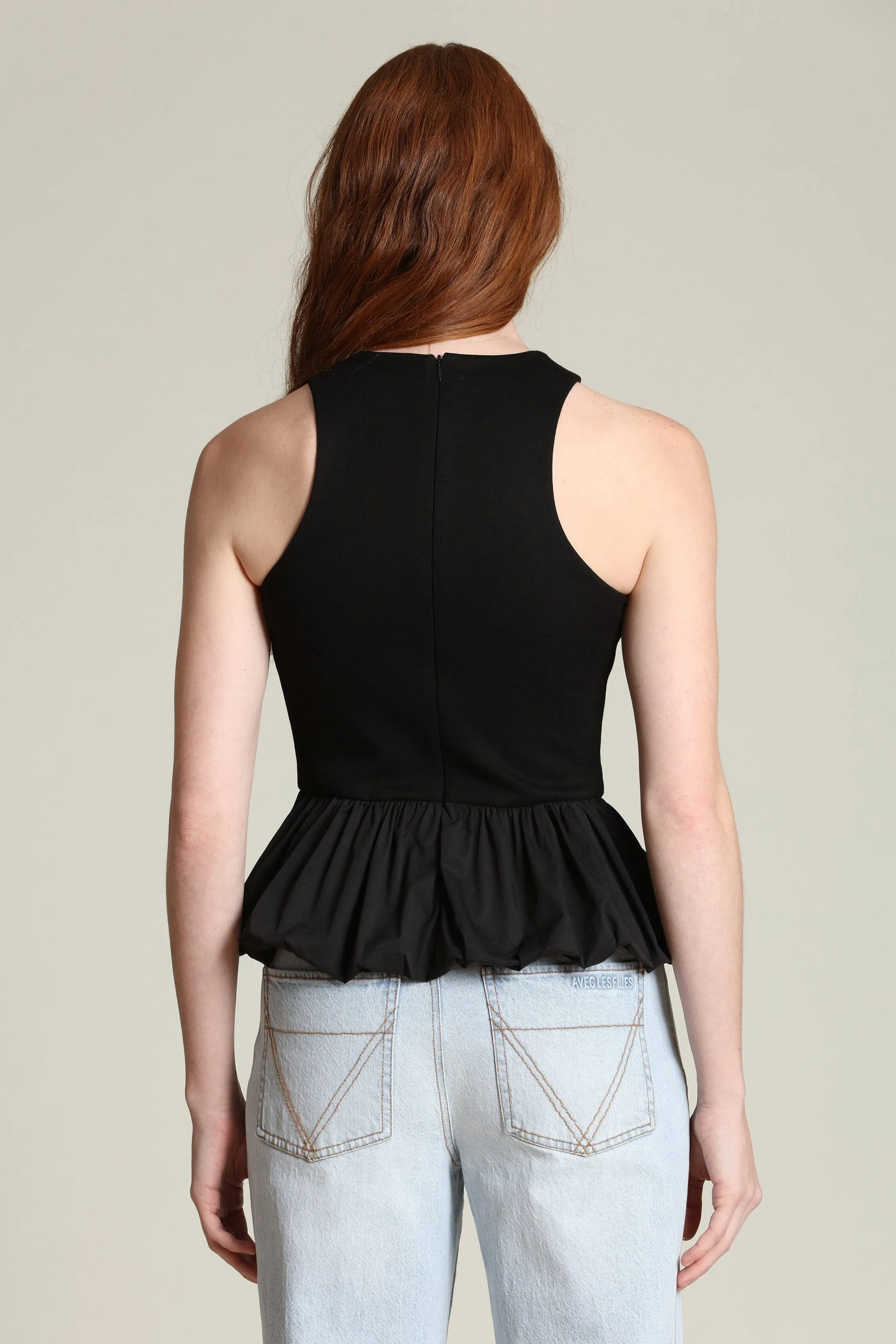 Mixed Media Peplum Tank Top sold by Avec Les Filles product image thumbnail 5