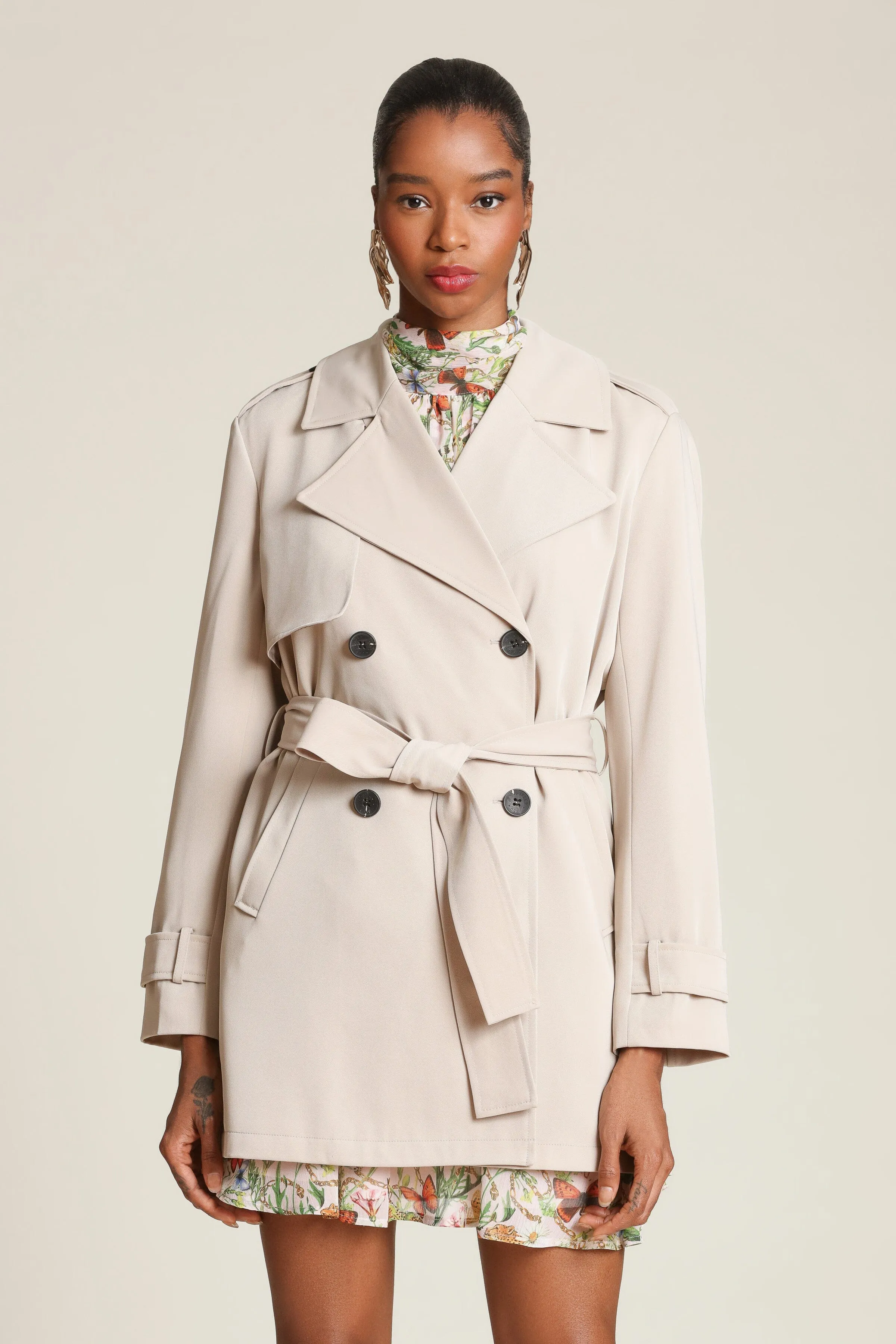Lightweight Belted Trench Coat sold by Avec Les Filles product image thumbnail 3
