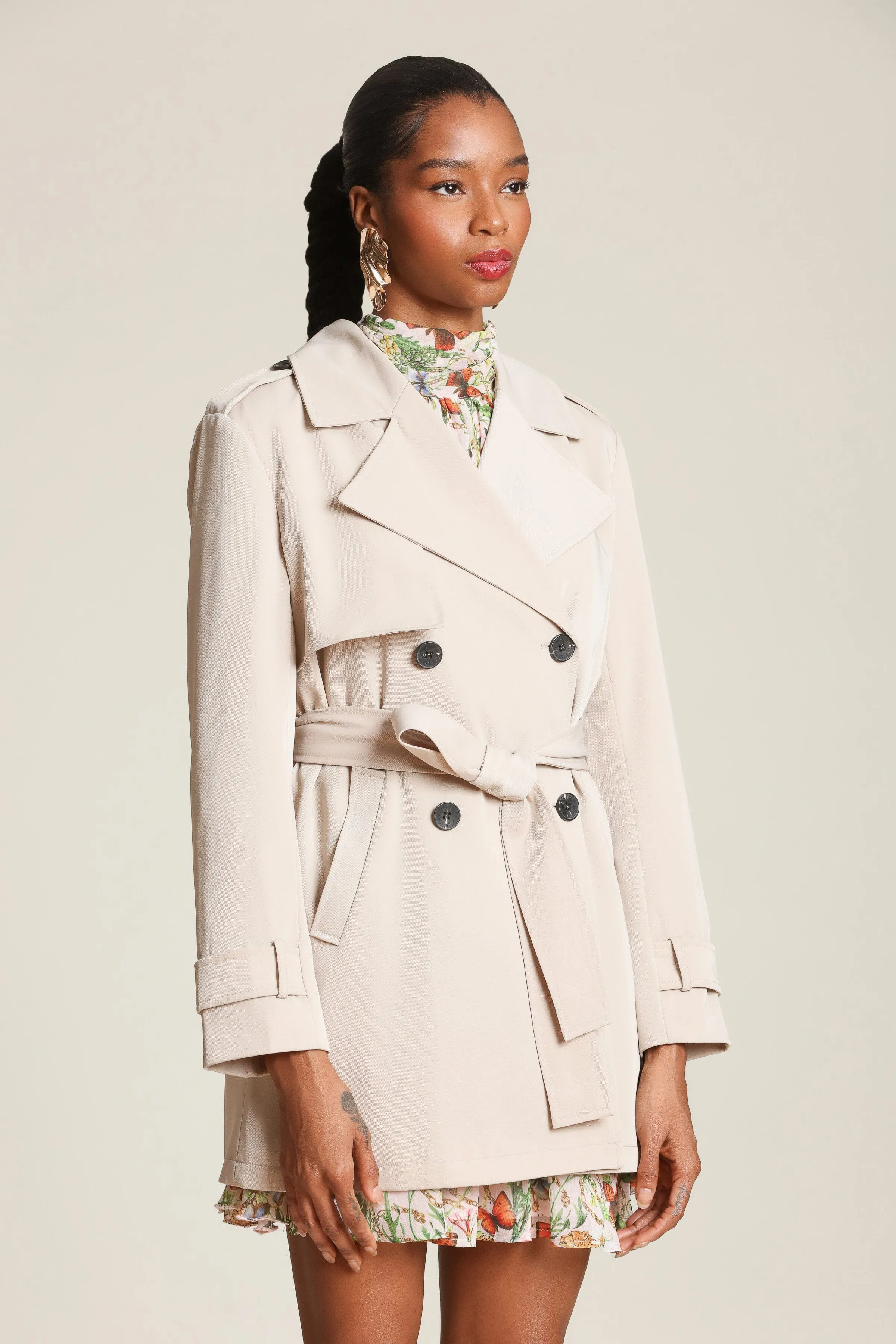 Lightweight Belted Trench Coat sold by Avec Les Filles product image thumbnail 5