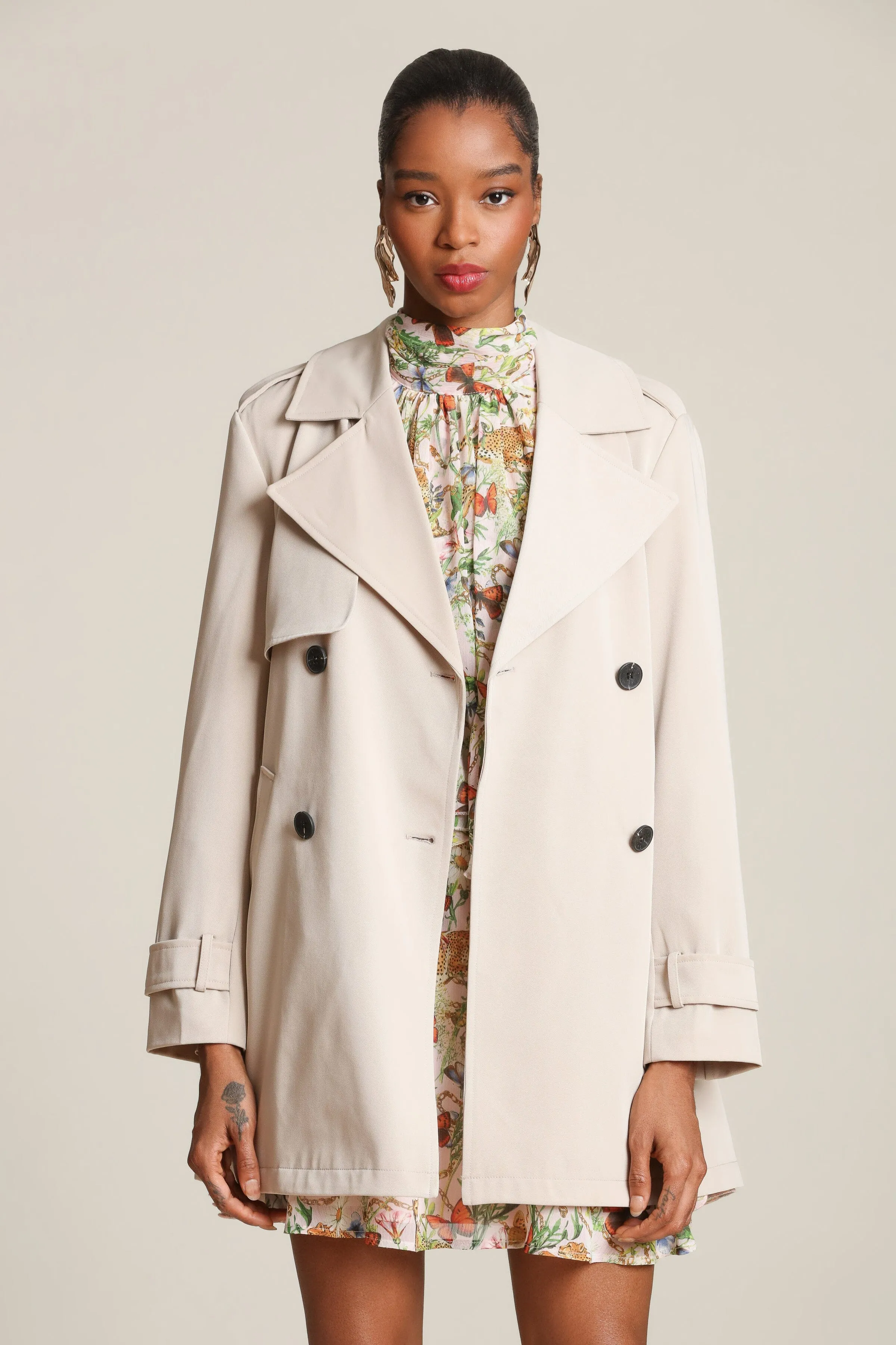 Lightweight Belted Trench Coat sold by Avec Les Filles product image thumbnail 4