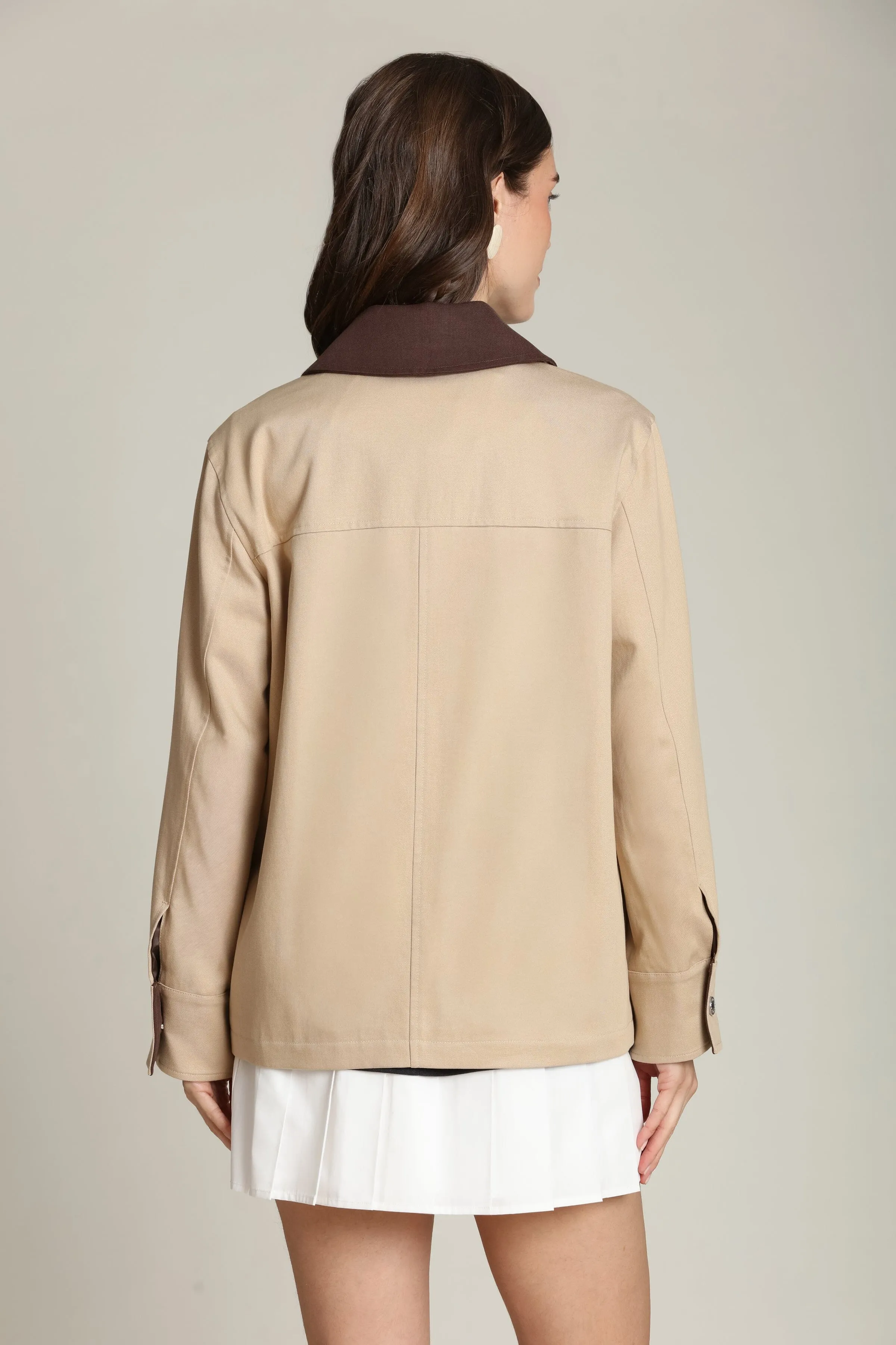 Embellished Cotton Lyocell Barn Jacket sold by Avec Les Filles product image thumbnail 2