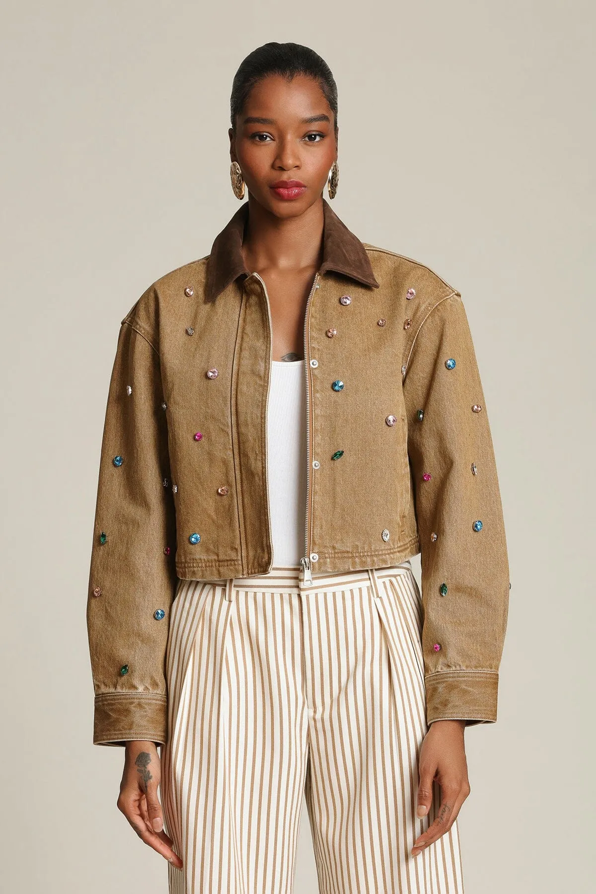 Bejeweled Cotton Jacket sold by Avec Les Filles product image thumbnail 3