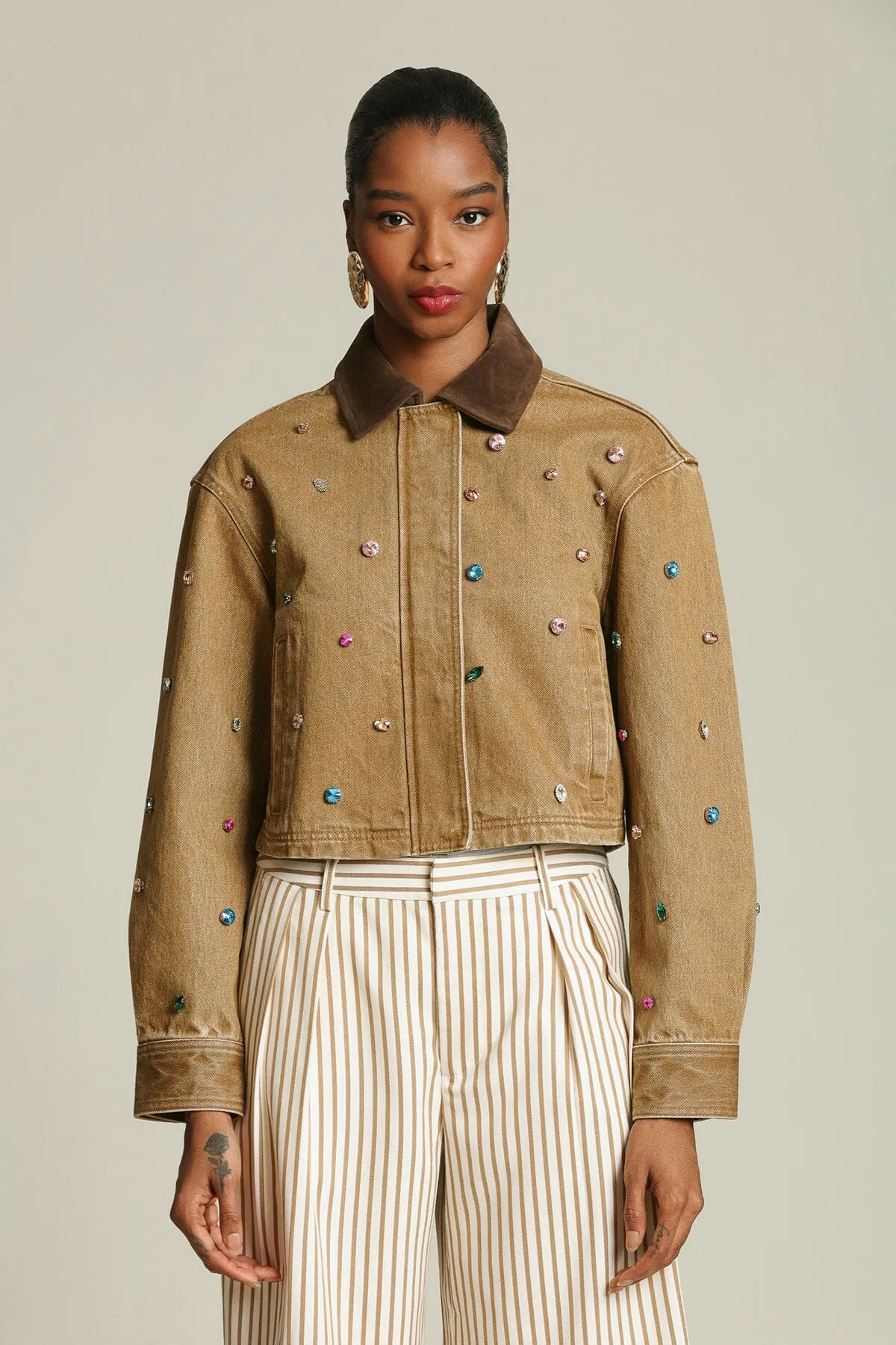 Bejeweled Cotton Jacket sold by Avec Les Filles product image thumbnail 4