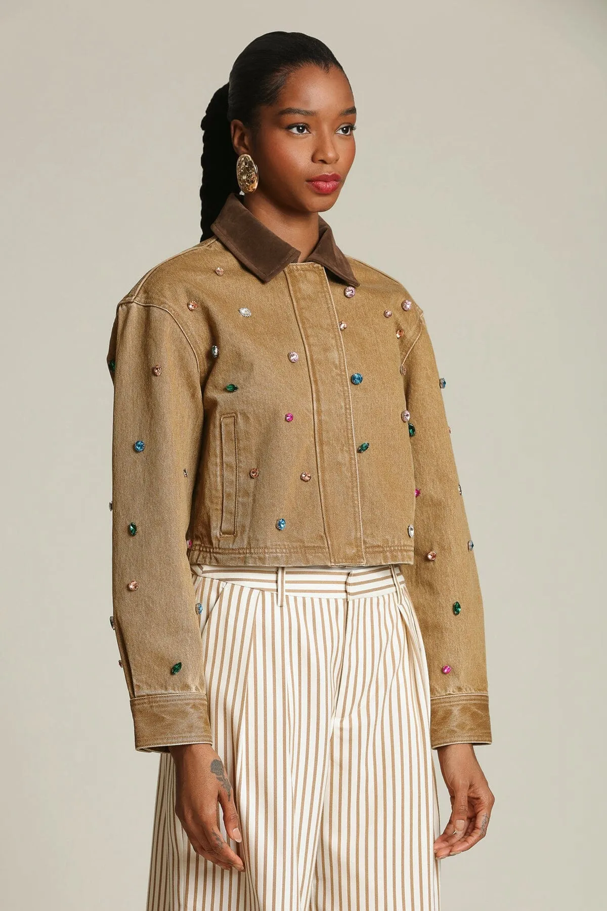 Bejeweled Cotton Jacket sold by Avec Les Filles product image thumbnail 5