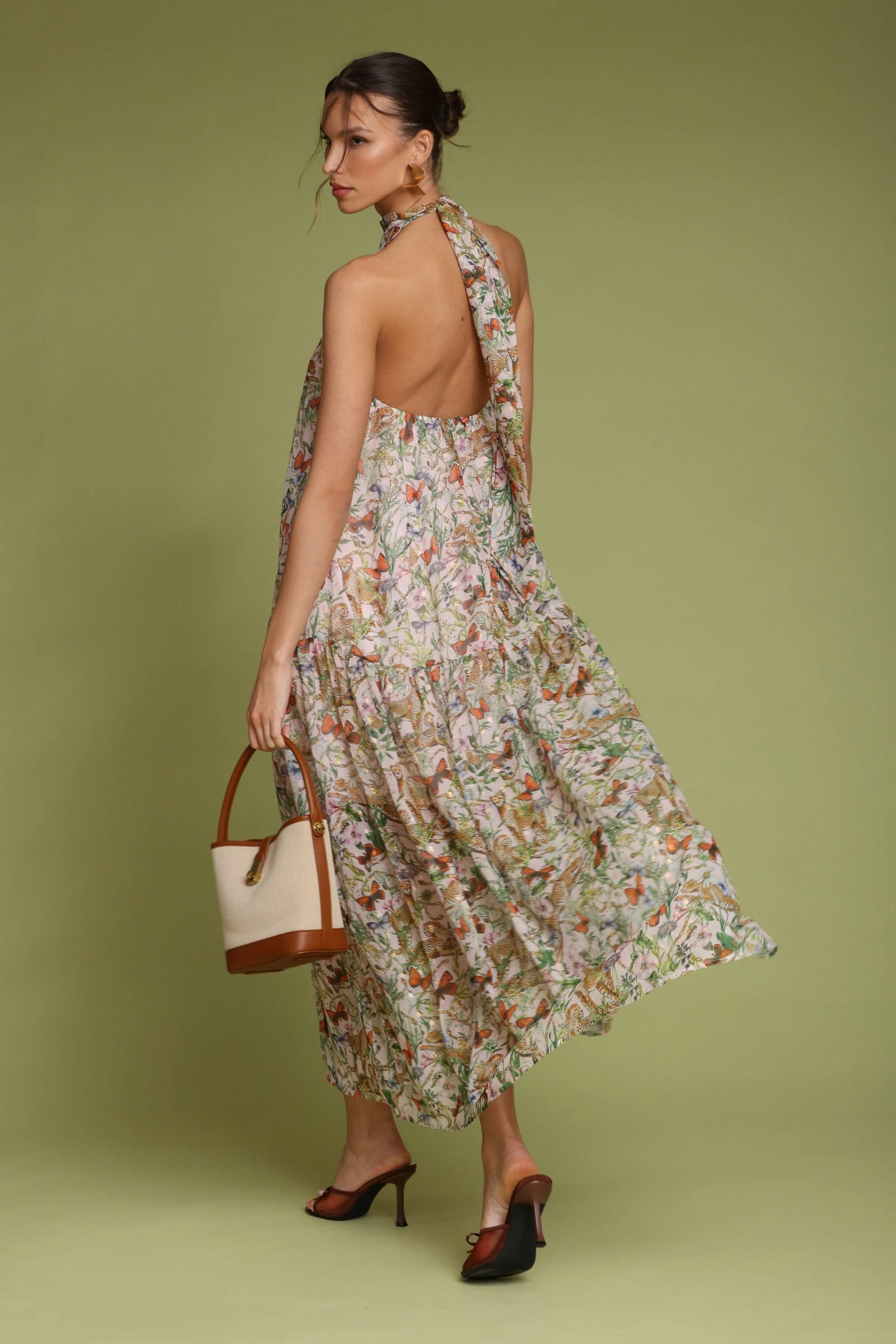 Printed Halter Neck Maxi Dress sold by Avec Les Filles product image thumbnail 2