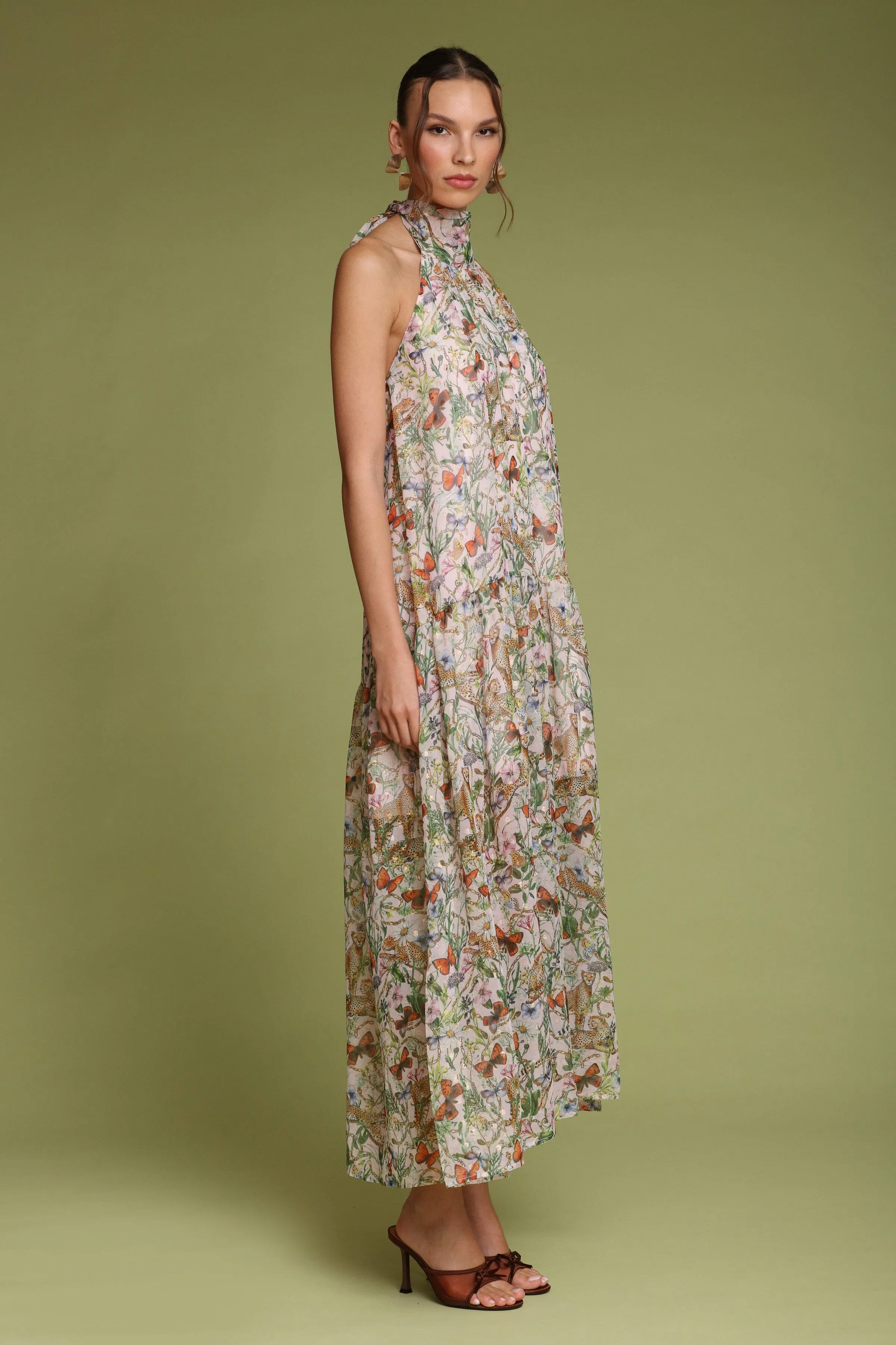 Printed Halter Neck Maxi Dress sold by Avec Les Filles product image thumbnail 5