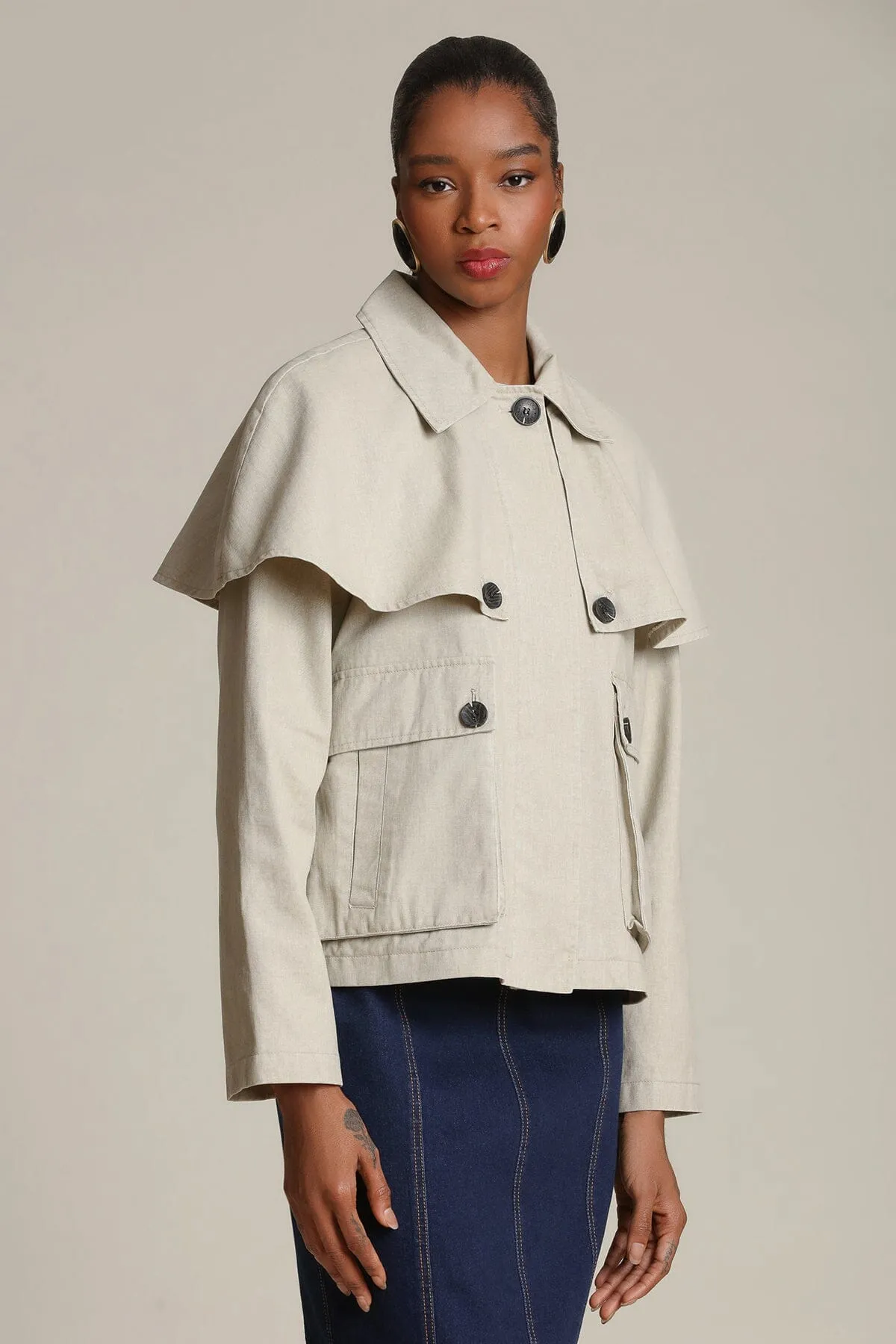 Cotton Cape Jacket sold by Avec Les Filles product image thumbnail 5