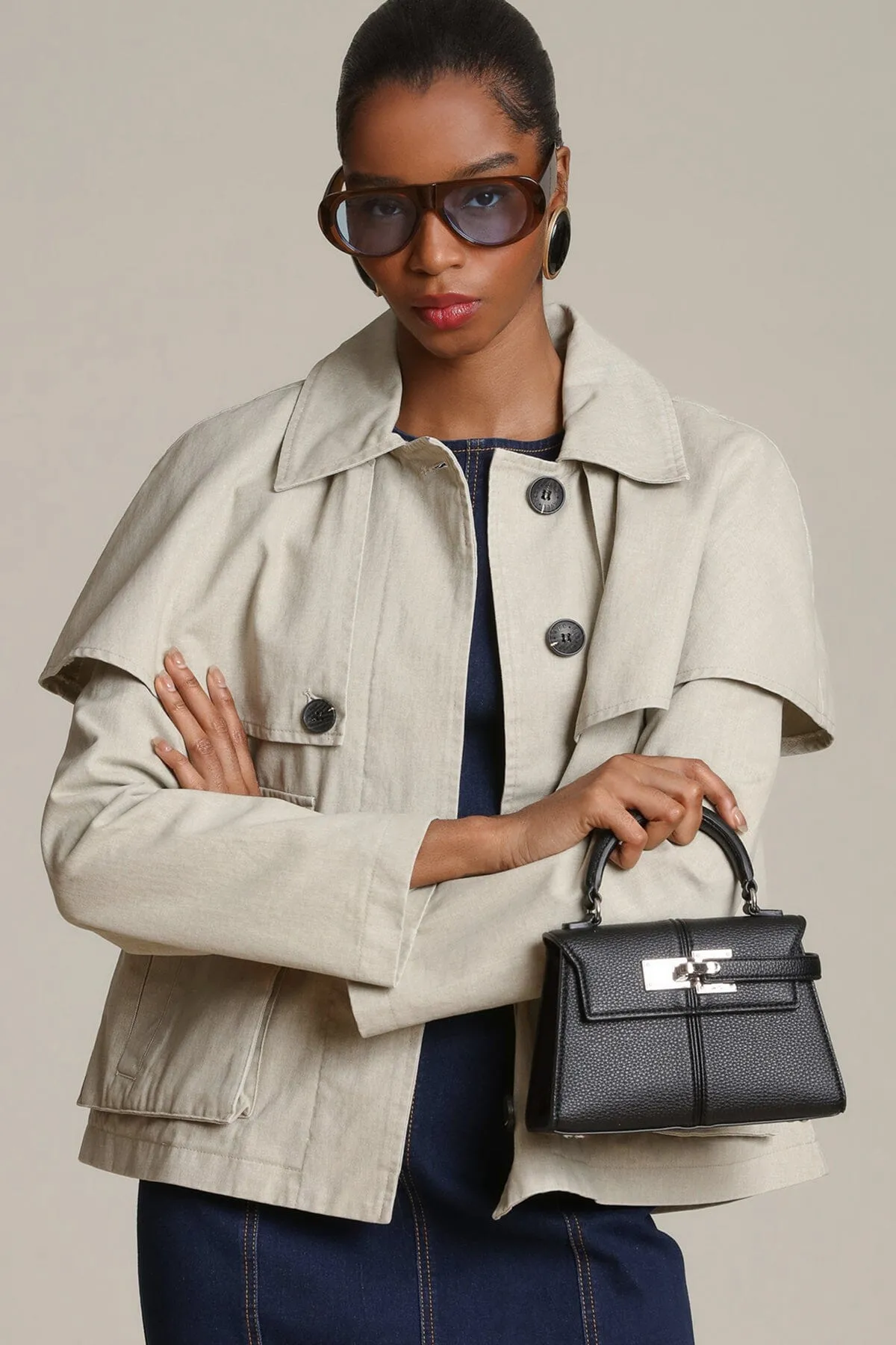 Cotton Cape Jacket sold by Avec Les Filles