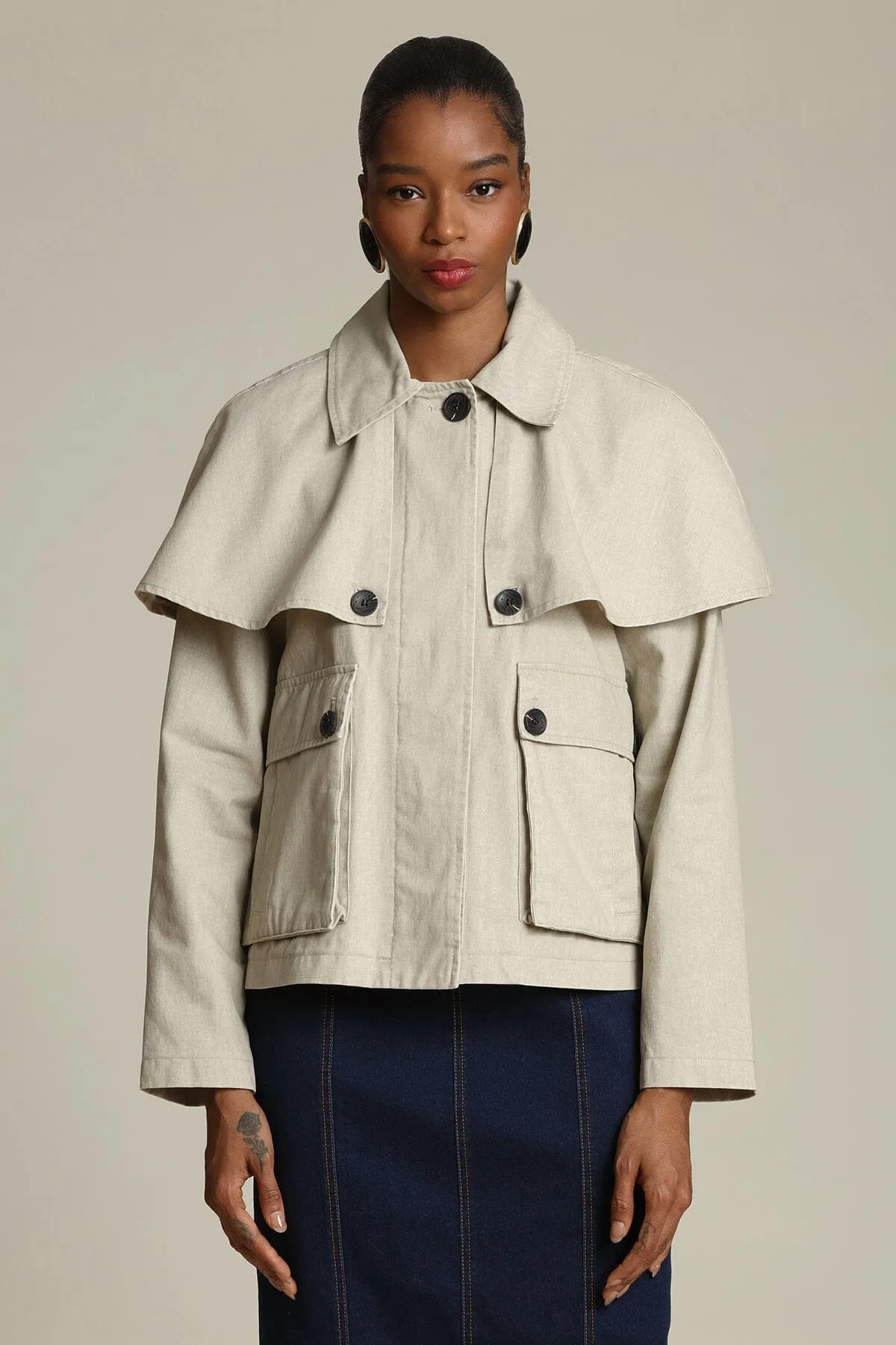 Cotton Cape Jacket sold by Avec Les Filles product image thumbnail 3