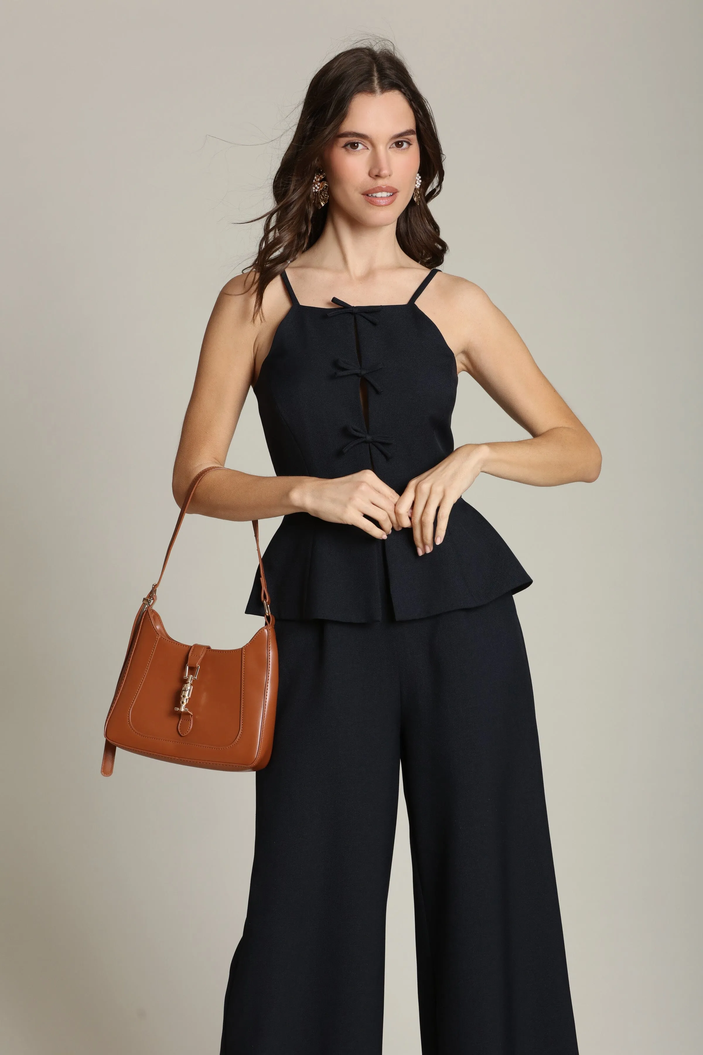 Peplum Wide Leg Jumpsuit sold by Avec Les Filles product image thumbnail 2