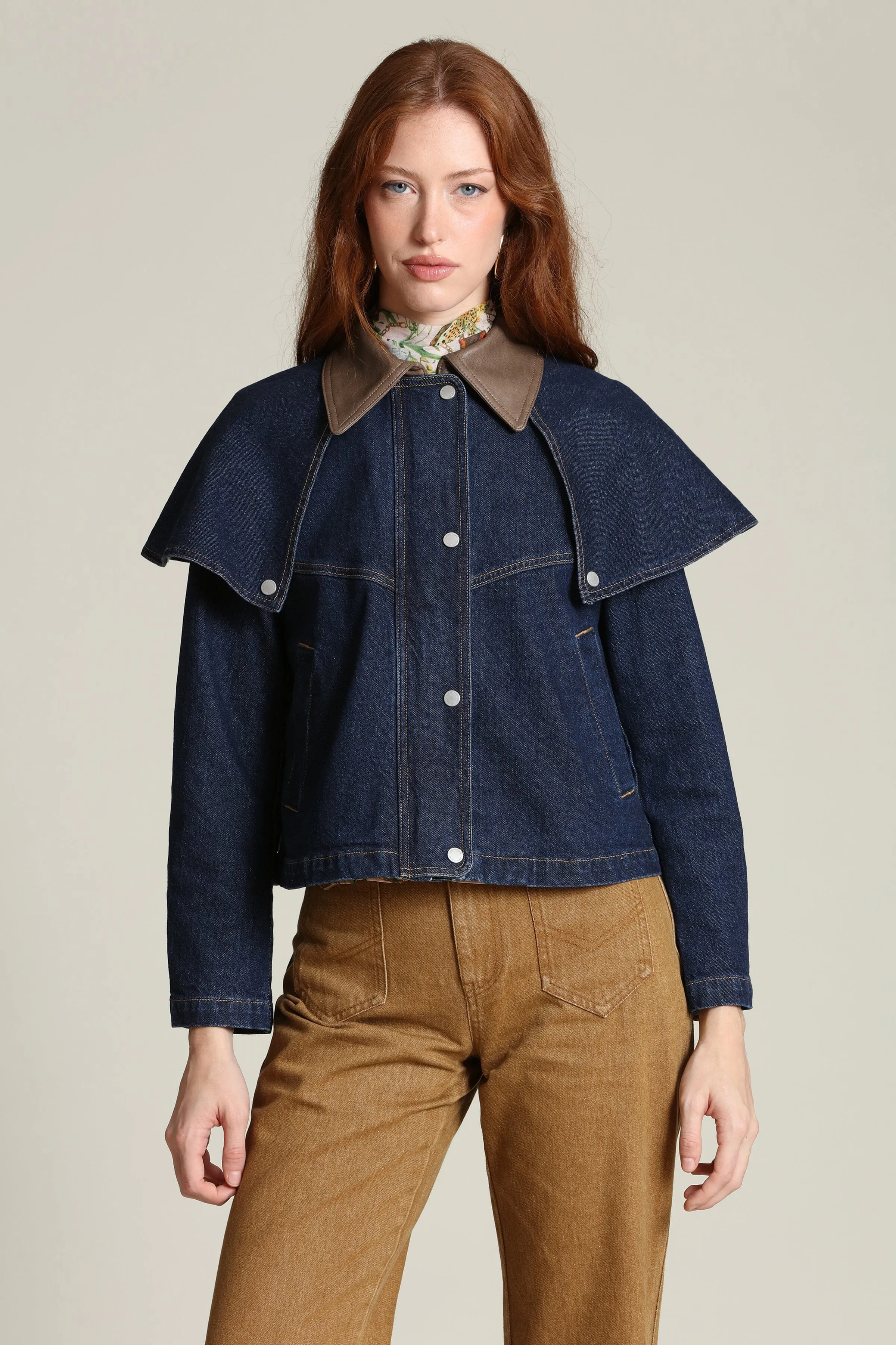 Denim Cape Jacket sold by Avec Les Filles product image thumbnail 5
